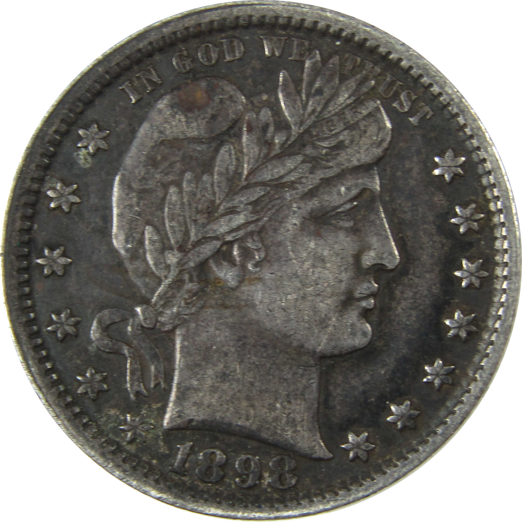 1898 Barber Silver Quarter VF Very Fine 25c Coin SKU:CP899