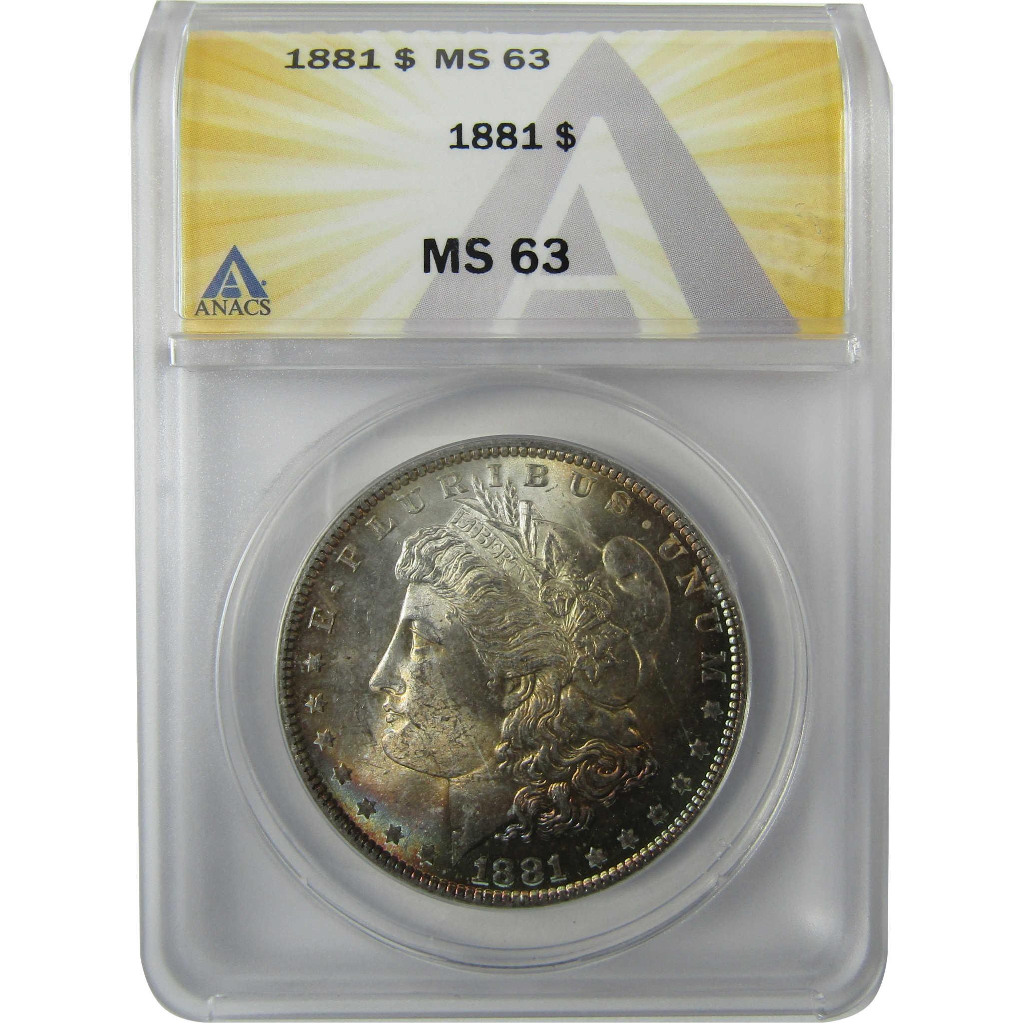 1881 Morgan Silver Dollar MS 63 ANACS Uncirculated Toned SKU:I25791