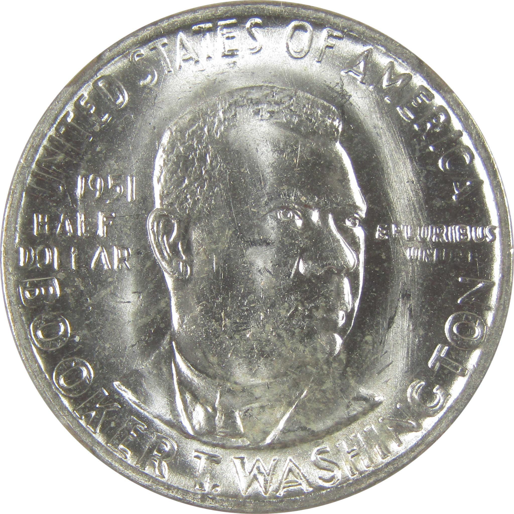 1951 Booker T Washington Commemorative Silver Half Dollar MS 64 NGC