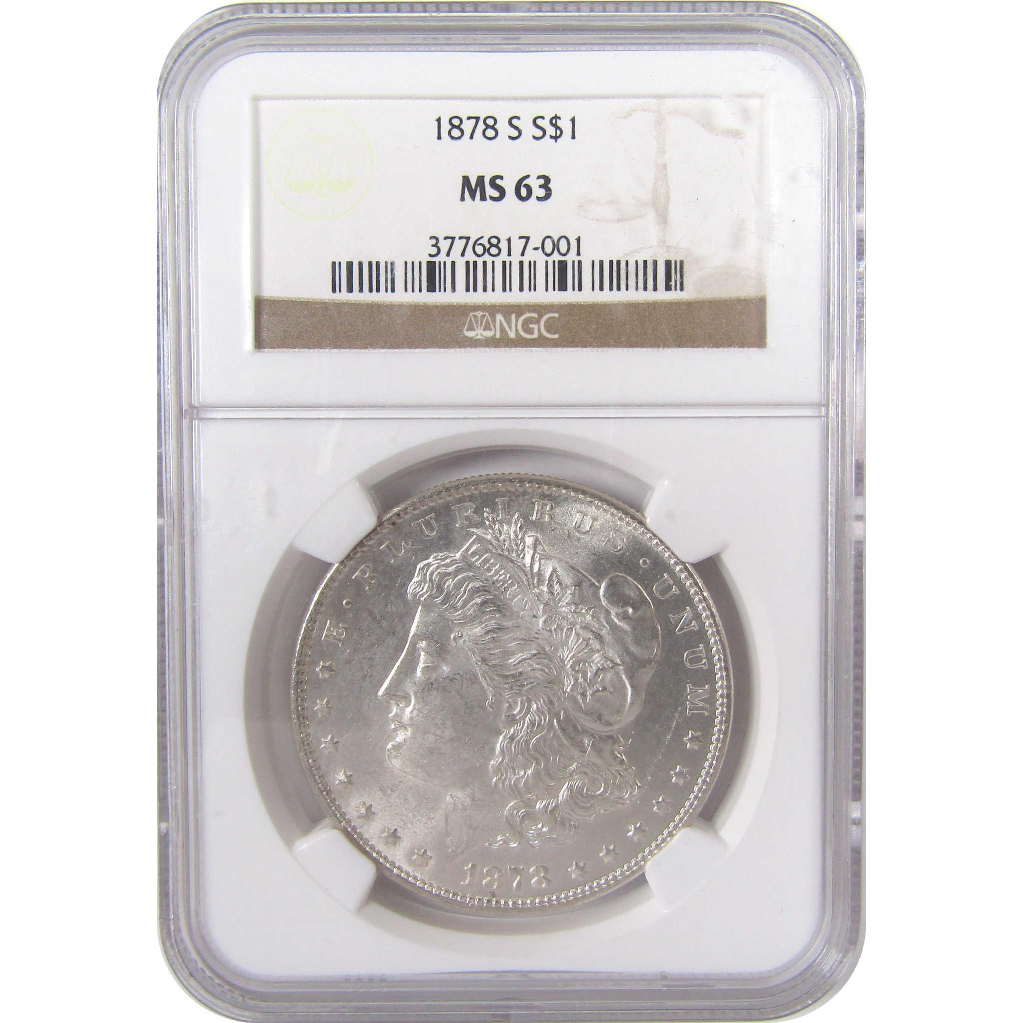 1878 S Morgan Dollar MS 63 NGC Silver Uncirculated $1 Coin SKU:I18286 - Morgan coin - Morgan silver dollar - Morgan silver dollar for sale - Profile Coins & Collectibles