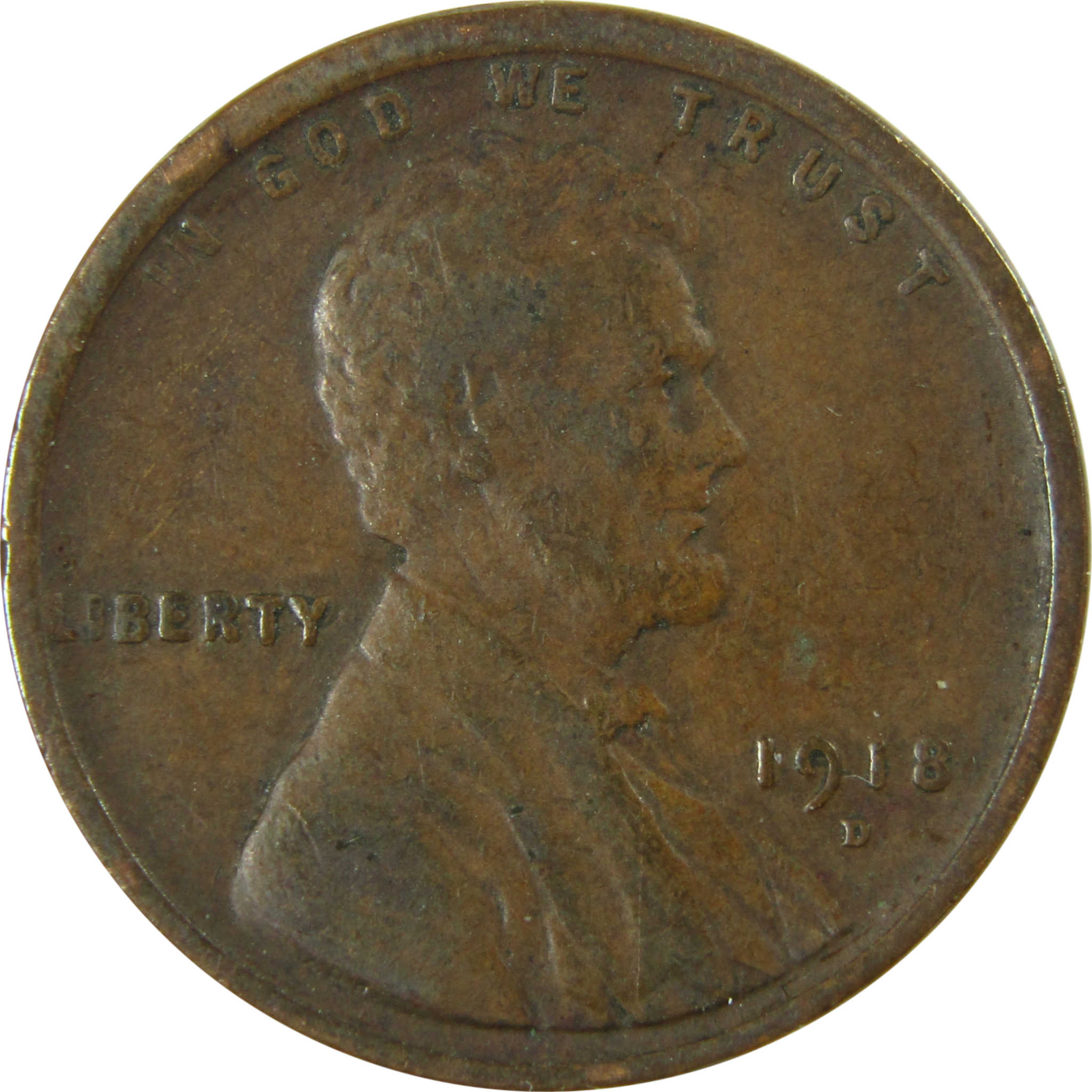 1918 D Lincoln Wheat Cent VF Very Fine Penny 1c Coin SKU:I25873