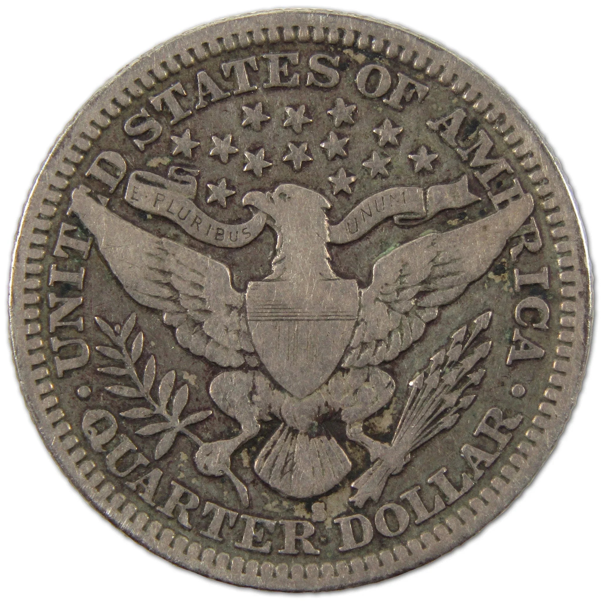 1914 S Barber Quarter F Fine Silver 25c Coin SKU:I10588