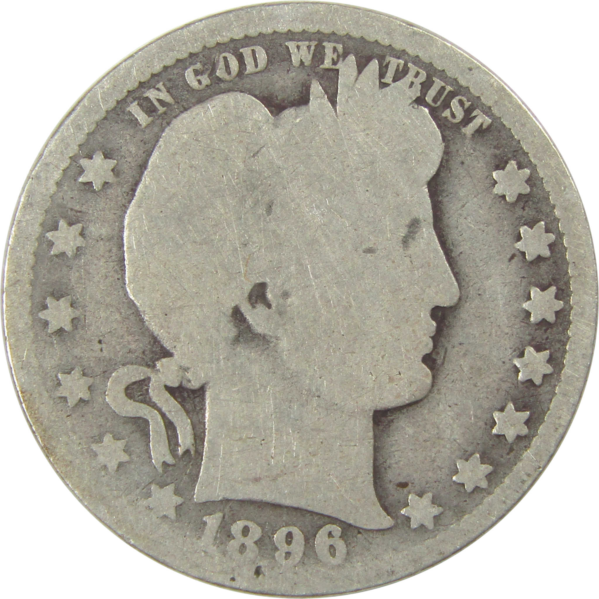 1896 O Barber Quarter AG About Good Silver 25c Coin SKU:I21870