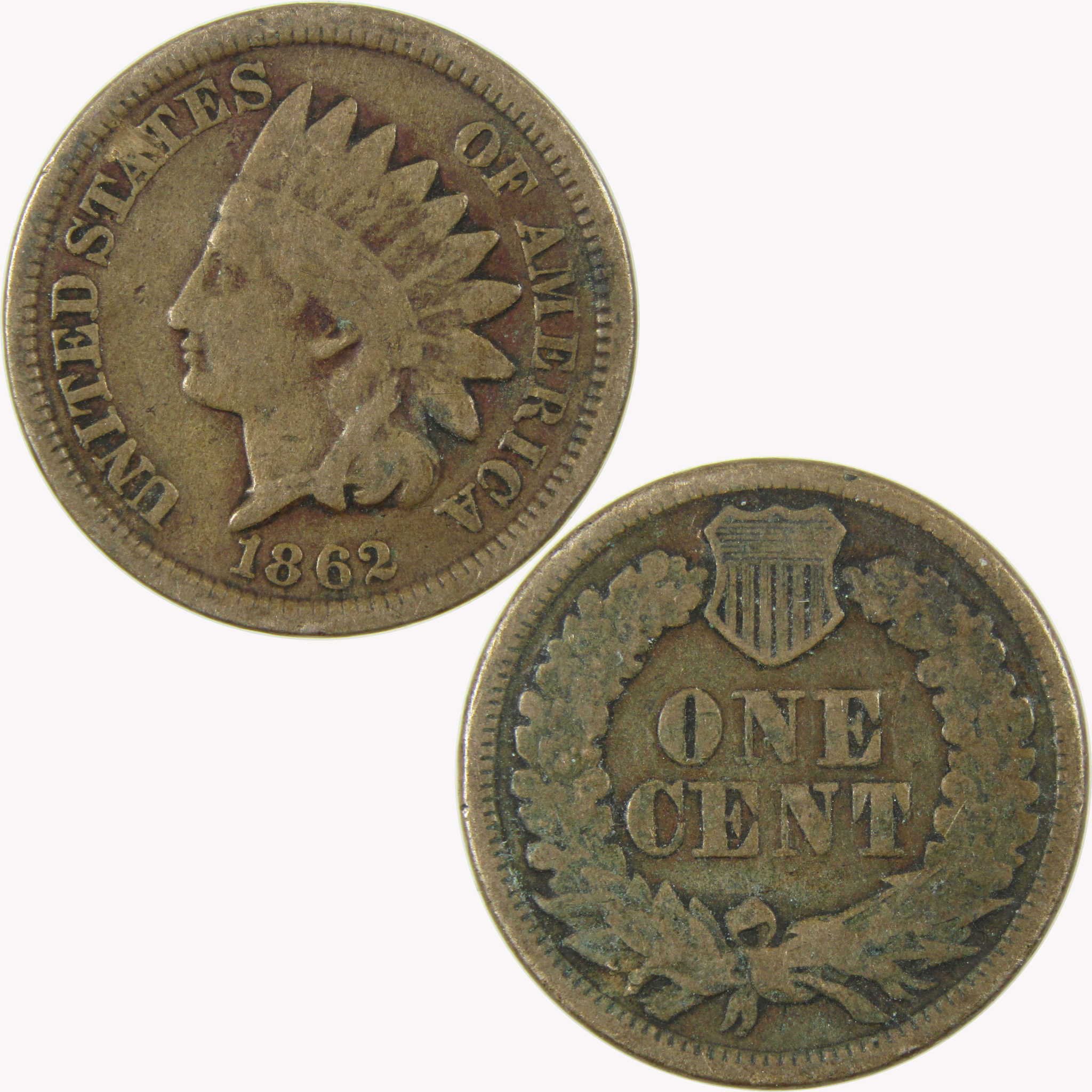 1862 Indian Head Cent VG Very Good Penny 1c Coin SKU:CP1098