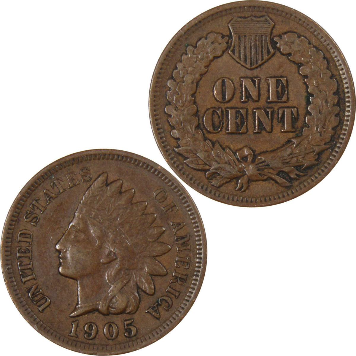 1905 Indian Head Cent XF EF Extremely Fine Penny 1c Coin Collectible