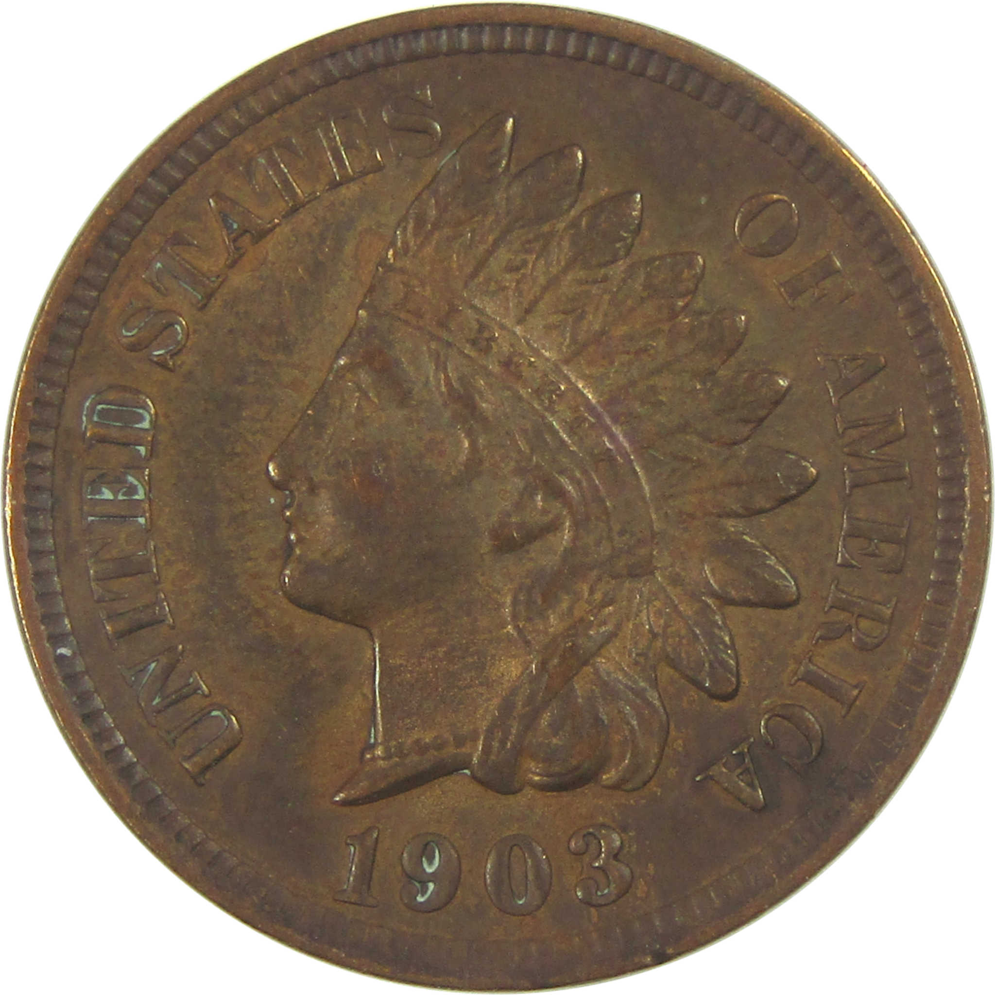 1903 Indian Head Cent AU About Uncirculated Penny 1c Coin SKU:I19947