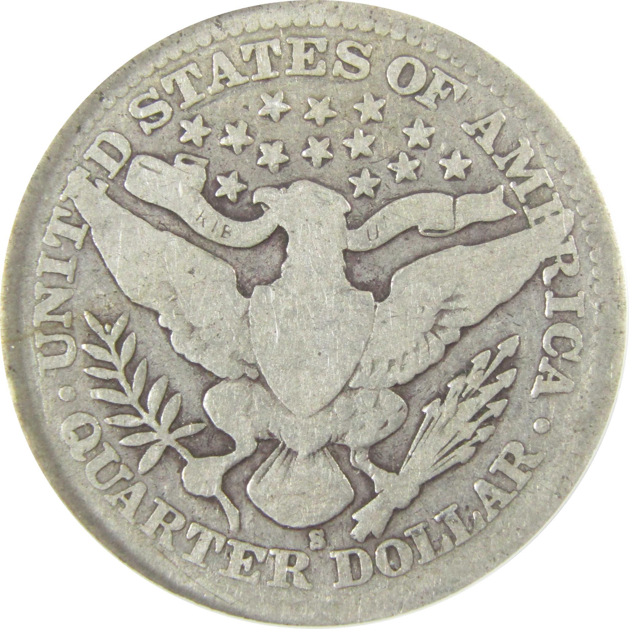 1908 S Barber Silver Quarter G 6 ANACS 25c Coin Collectible SKU:I28021