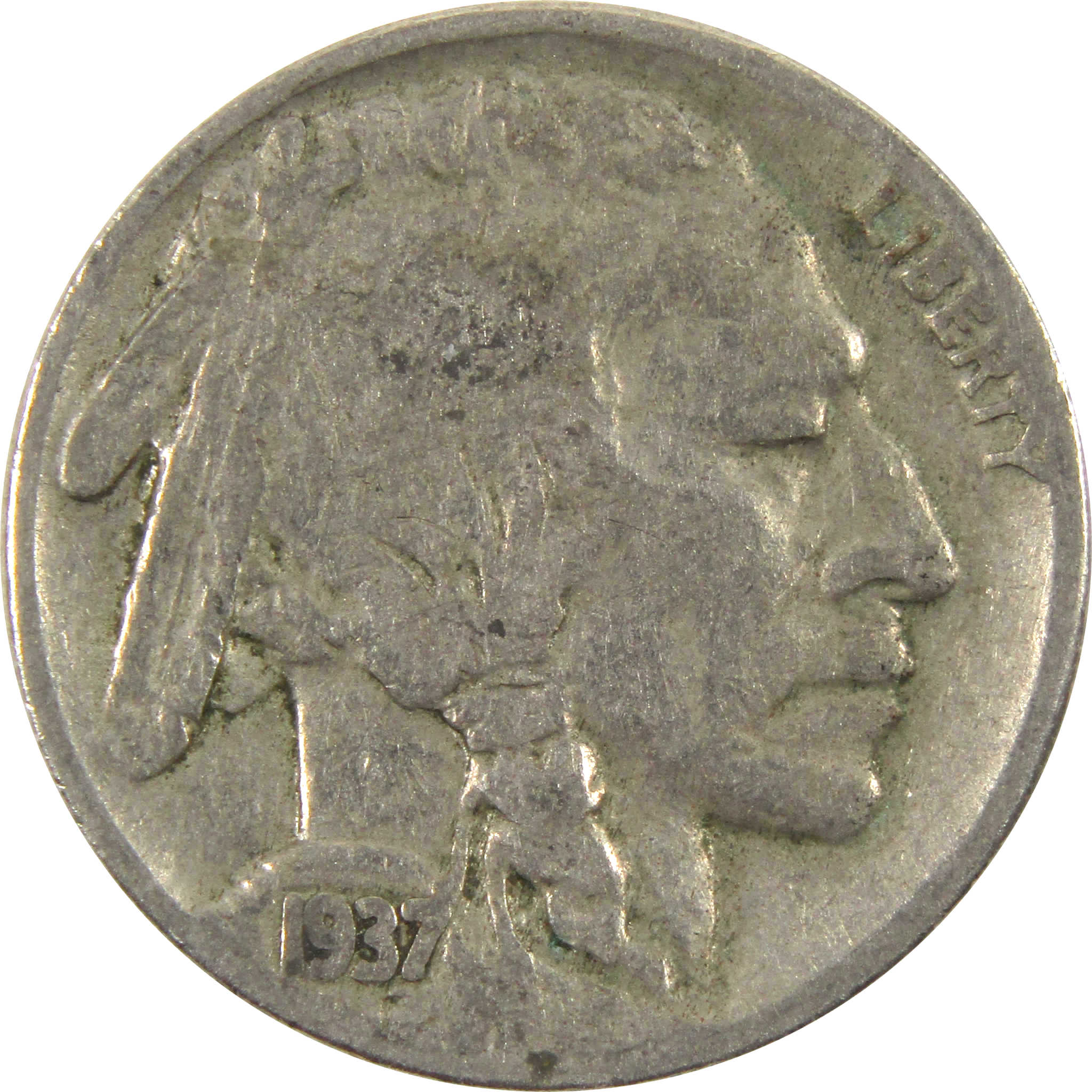 1937 Indian Head Buffalo Nickel G Good 5c Coin
