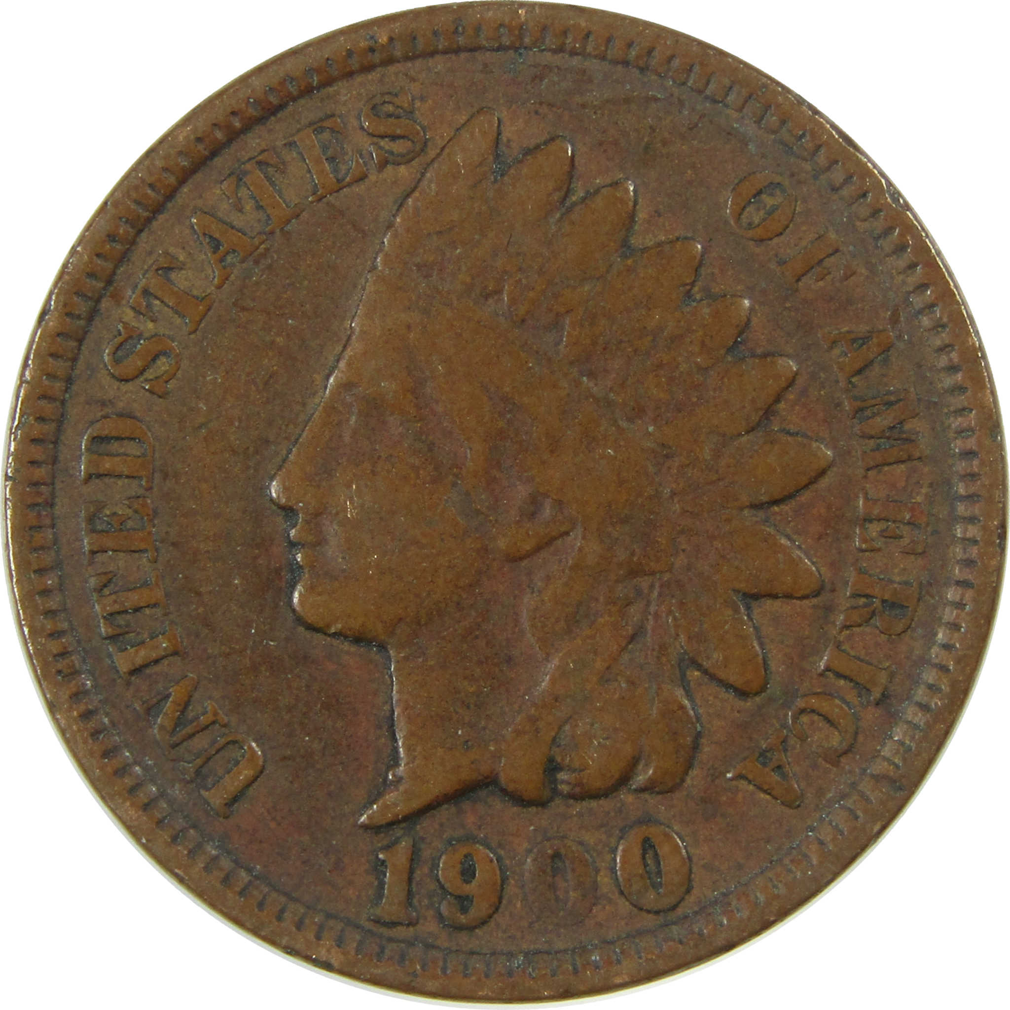 1900 Indian Head Cent VG Very Good Penny 1c Coin SKU:I27042