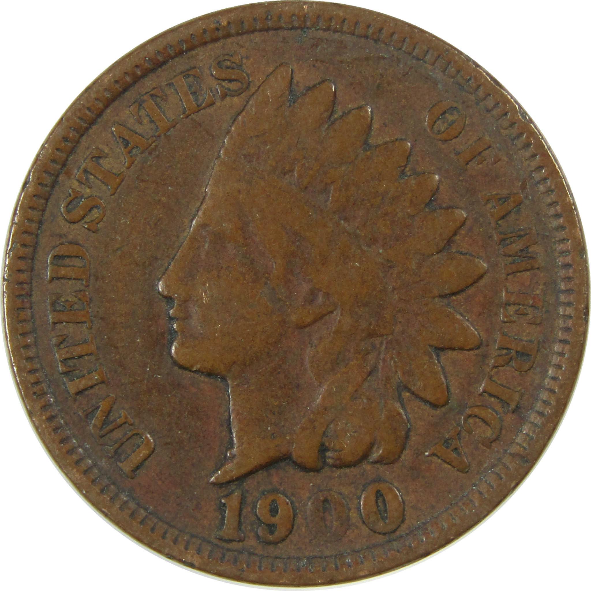 1900 Indian Head Cent VG Very Good Penny 1c Coin SKU:I27042