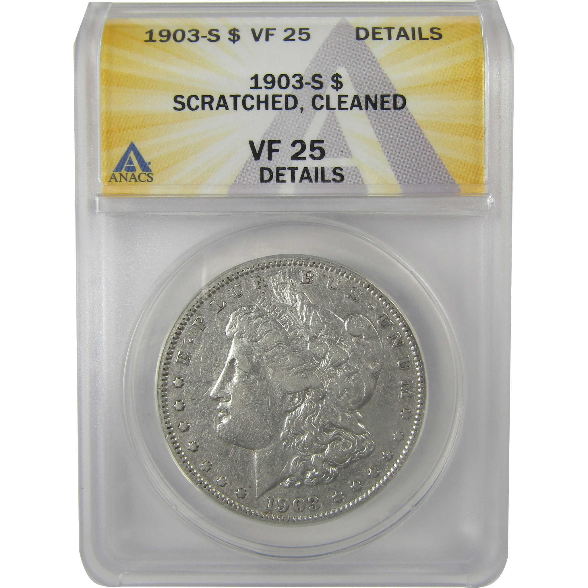 1903 S Morgan Dollar VF 25 Details ANACS Silver $1 Coin SKU:I21728 - Morgan coin - Morgan silver dollar - Morgan silver dollar for sale - Profile Coins & Collectibles