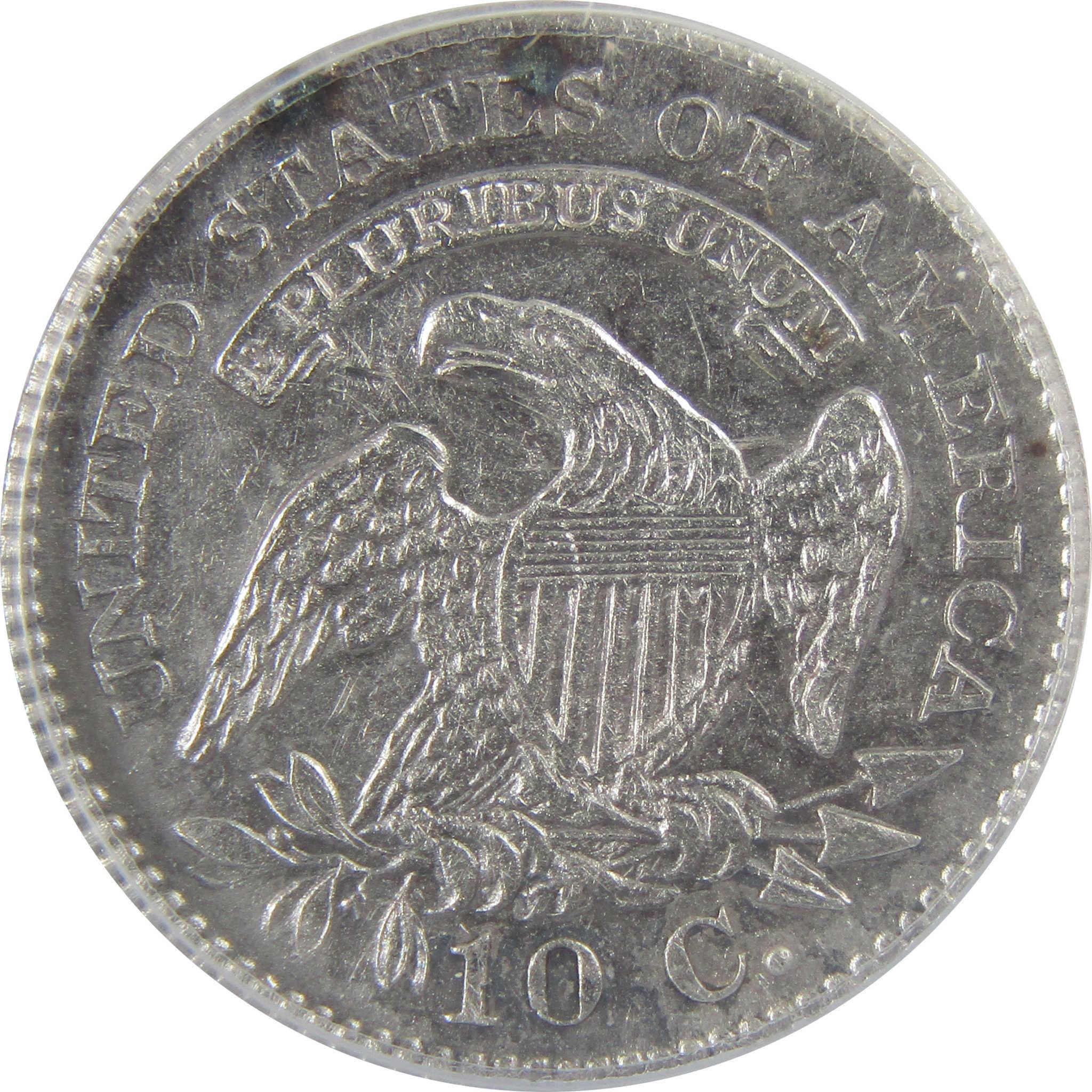 1825 Capped Bust Silver Dime AU 53 Details ANACS 10c Coin SKU:I25437