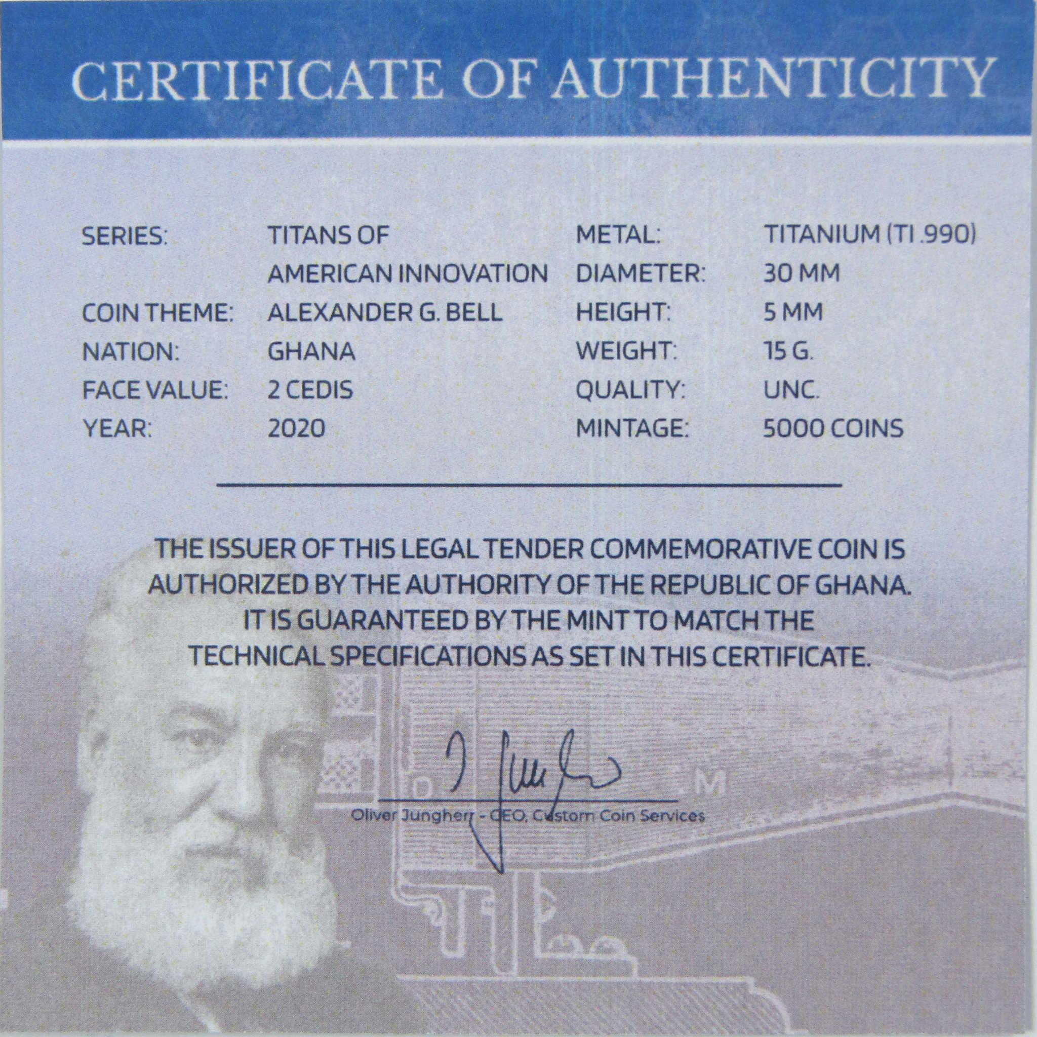 Titans of American Innovation Alexander G. Bell Titanium 2 Cedis 2020