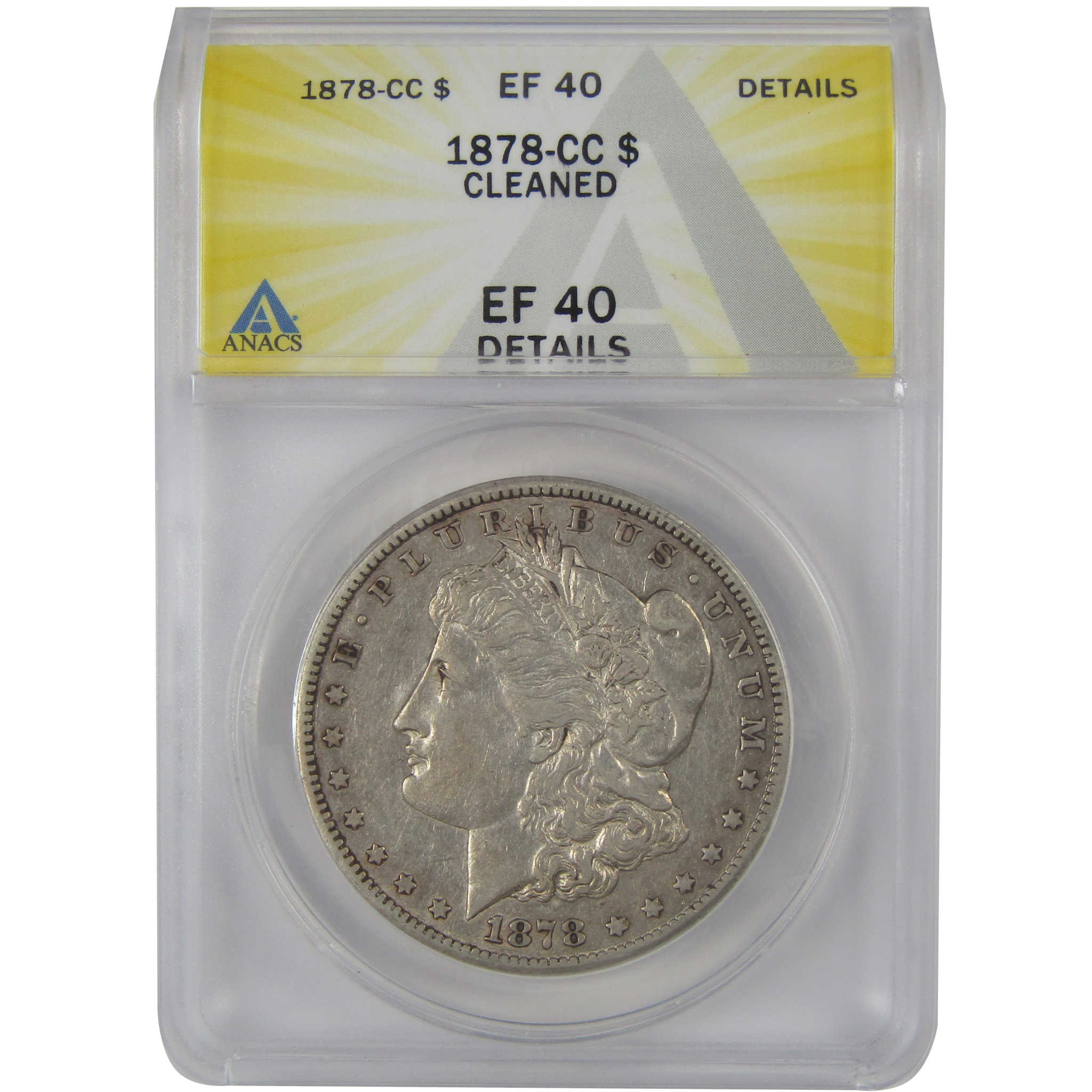 1878 CC Morgan Dollar EF 40 Details ANACS Silver $1 Coin SKU:CP116 - Morgan coin - Morgan silver dollar - Morgan silver dollar for sale - Profile Coins & Collectibles