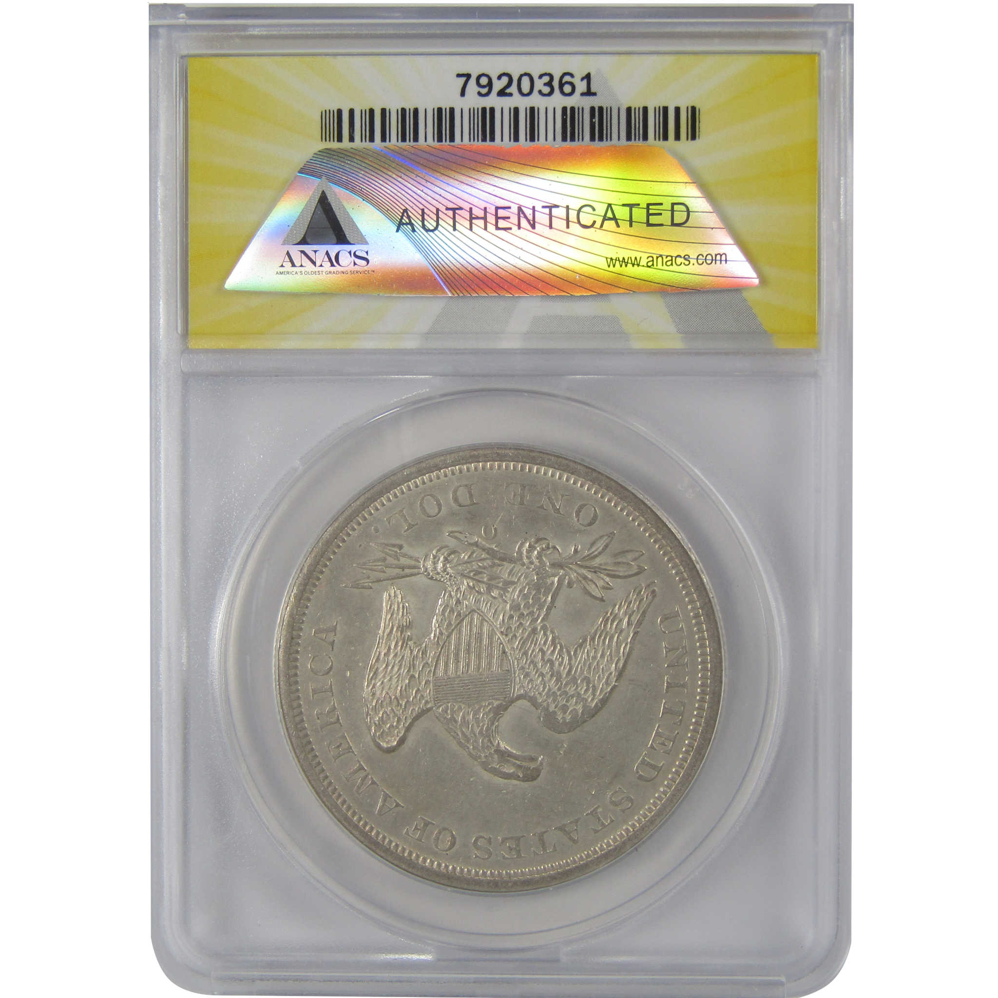 1860 O Seated Liberty Dollar AU 50 Details ANACS Silver SKU:CP128