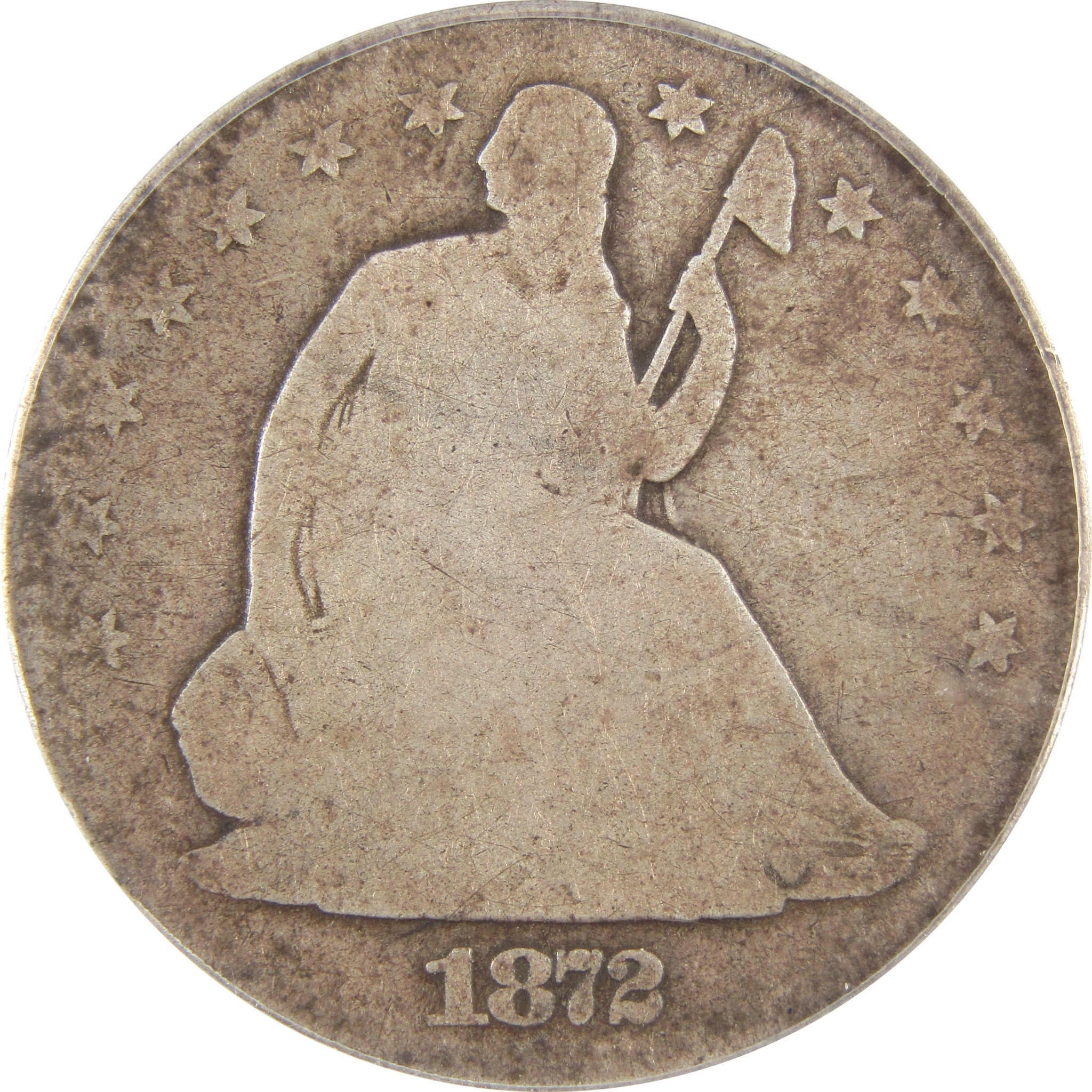 1872 CC Seated Liberty Half Dollar G 4 ANACS 90% Silver 50c SKU:I6271