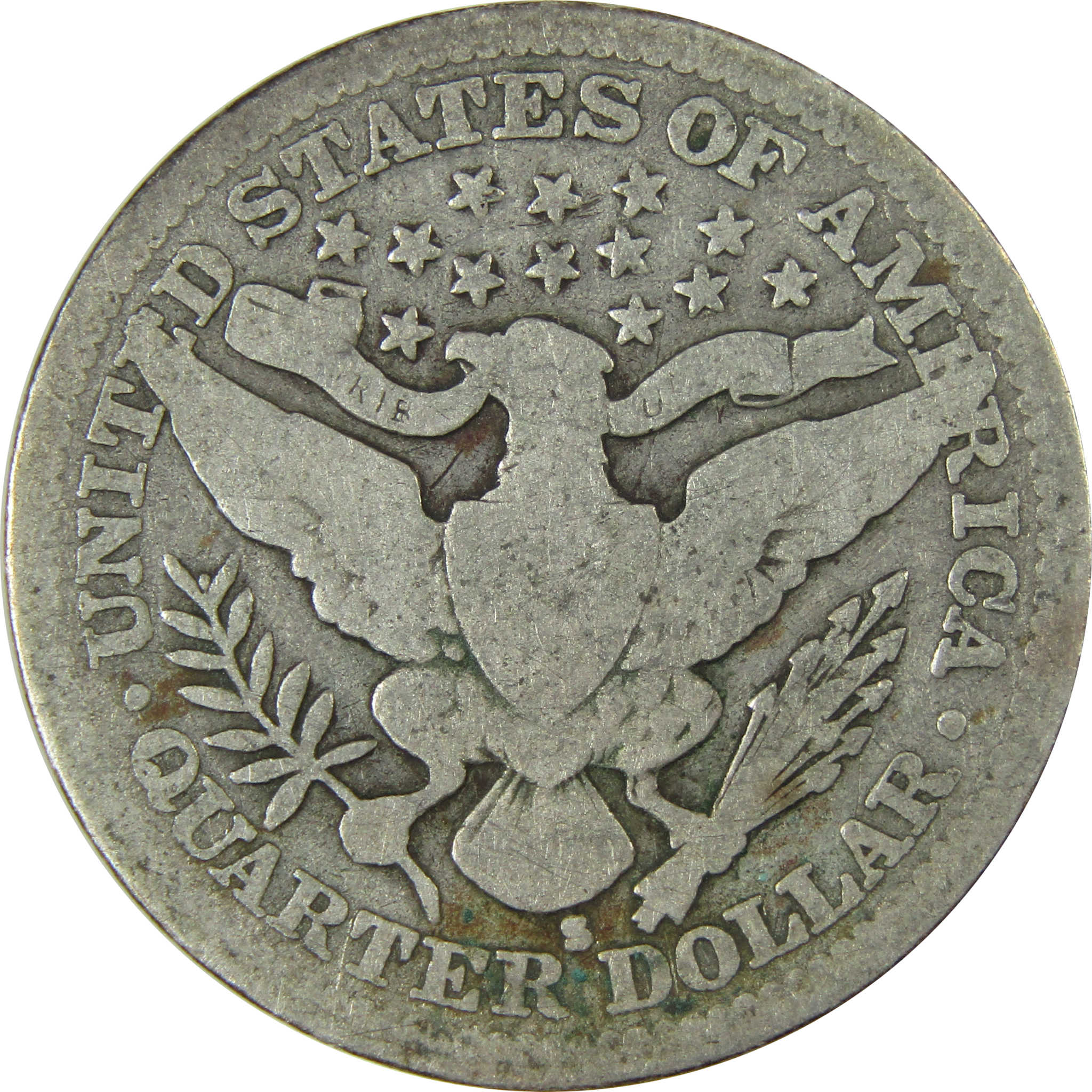 1907 S Barber Silver Quarter G Good 25c Coin SKU:CP891