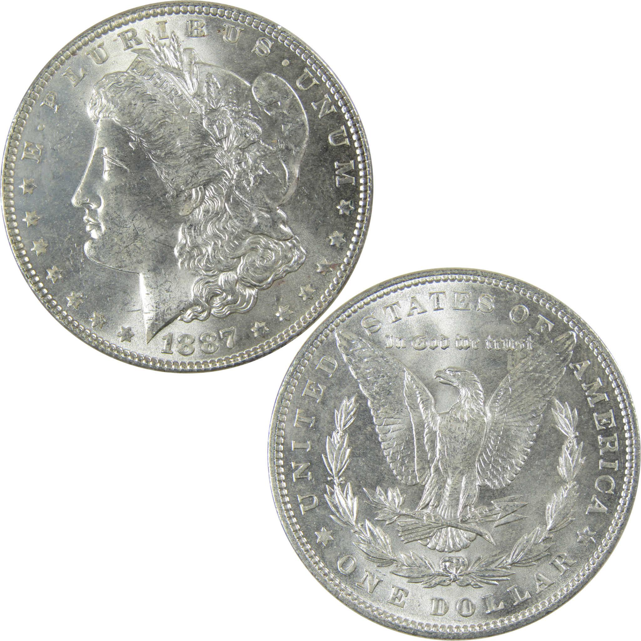 1887 Morgan Silver Dollar Uncirculated Mint State $1 Coin SKU:CP676 - Morgan coin - Morgan silver dollar - Morgan silver dollar for sale - Profile Coins & Collectibles