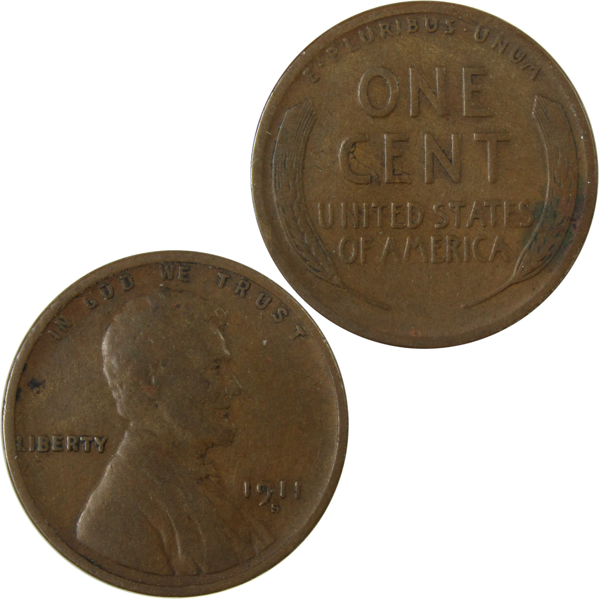 1911 S Lincoln Wheat Cent F Fine Details Penny 1c Coin SKU:I27664