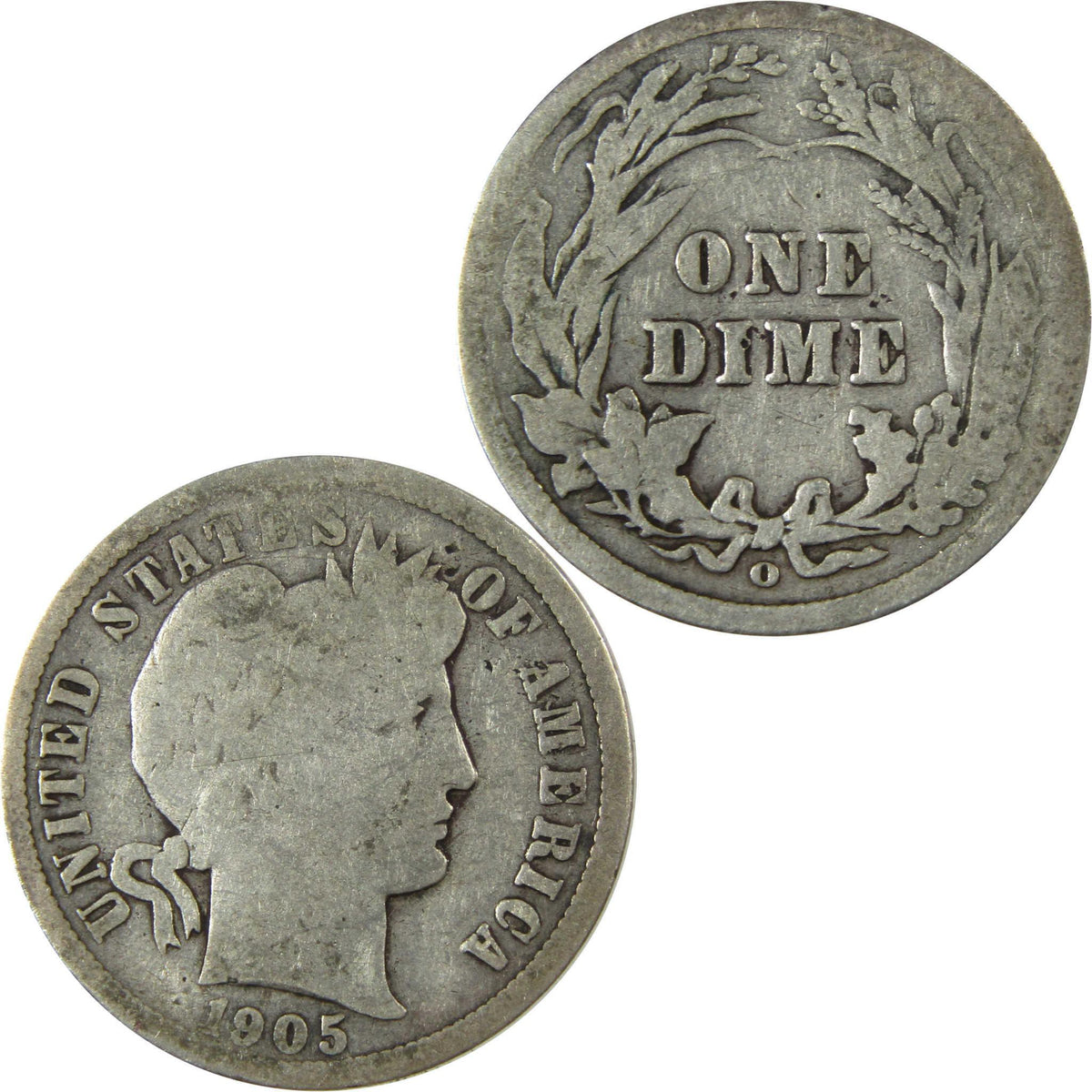 1905 O Micro O Barber Silver Dime G Good Details 10c Coin SKU:I26623