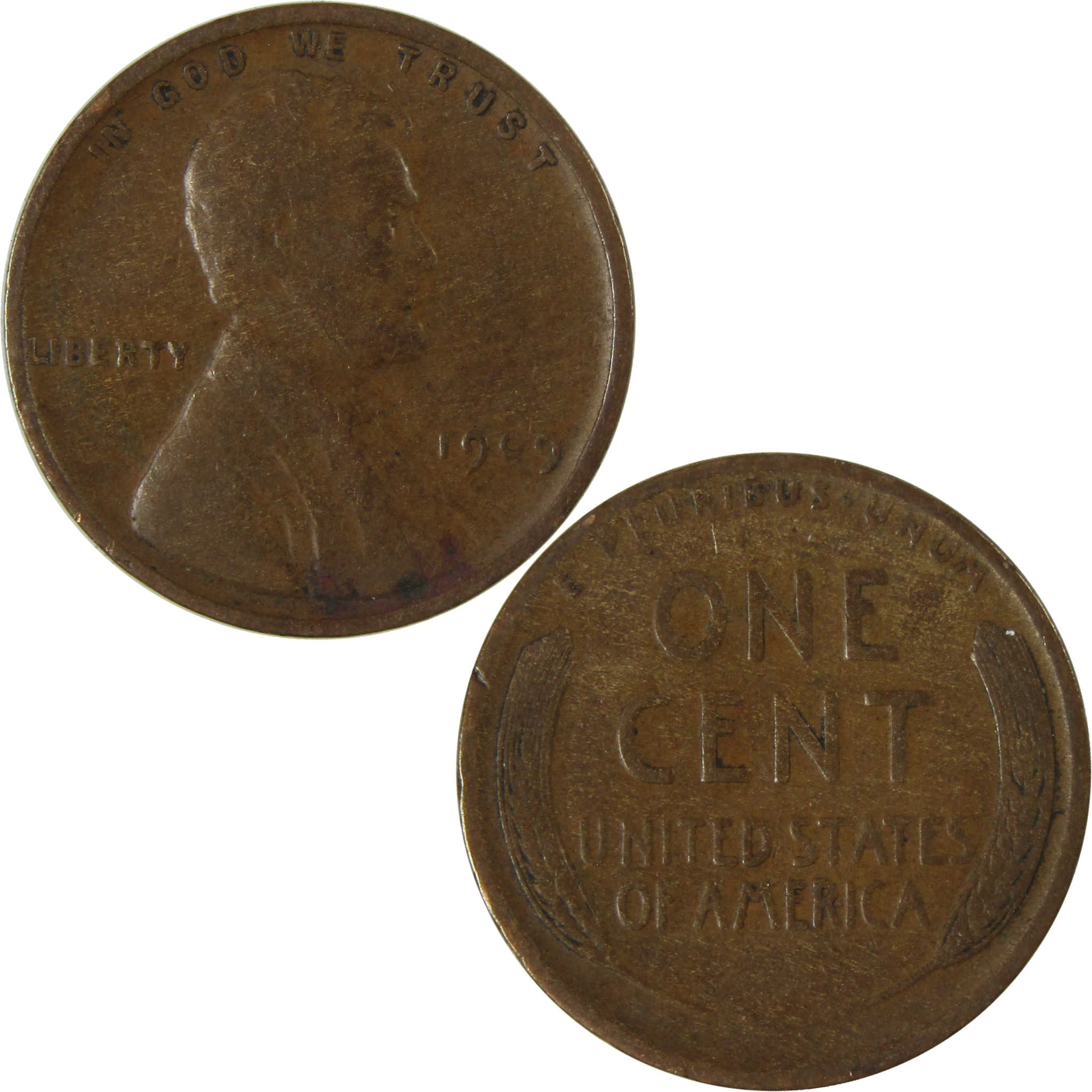 1909 Lincoln Wheat Cent F Fine Penny 1c Coin Collectible SKU:I26756
