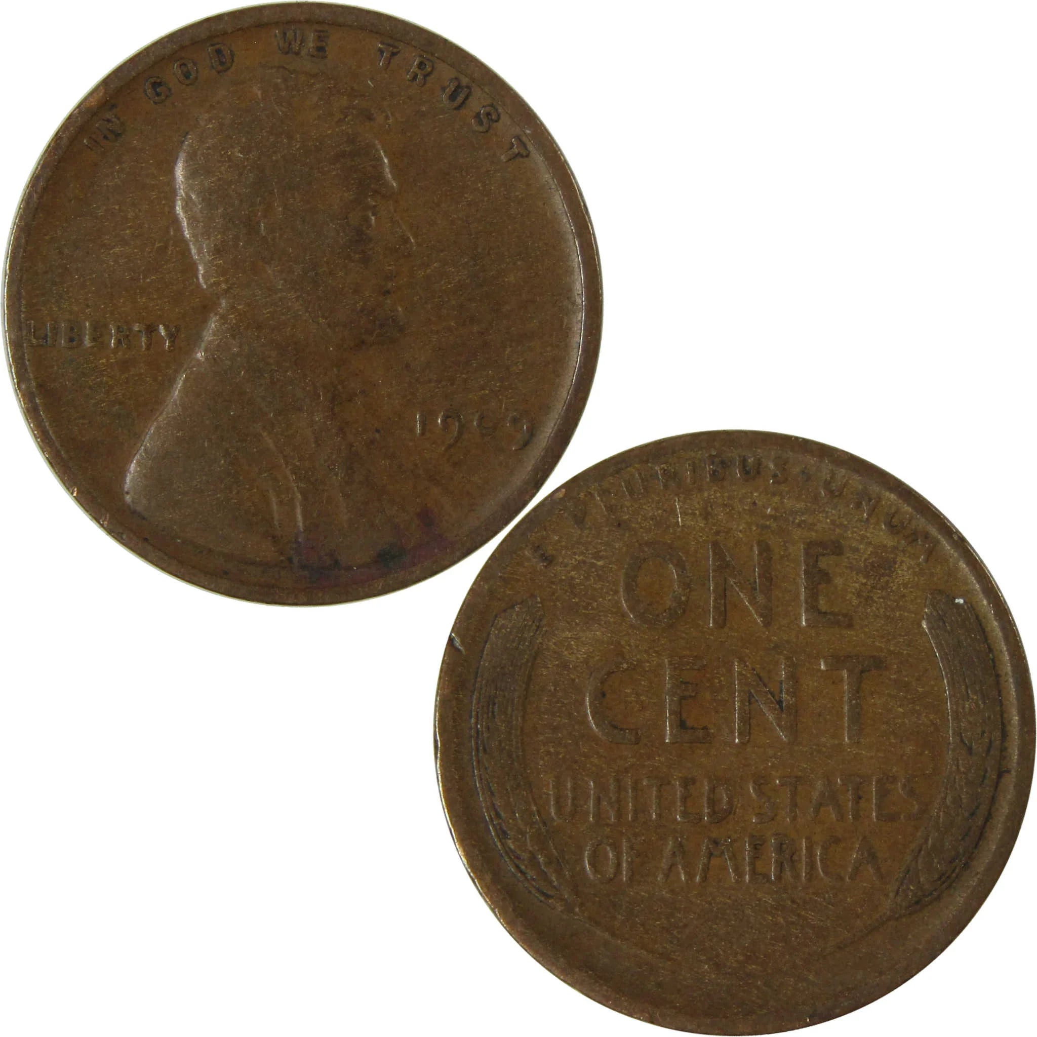 1909 Lincoln Wheat Cent F Fine Penny 1c Coin Collectible SKU:I26756