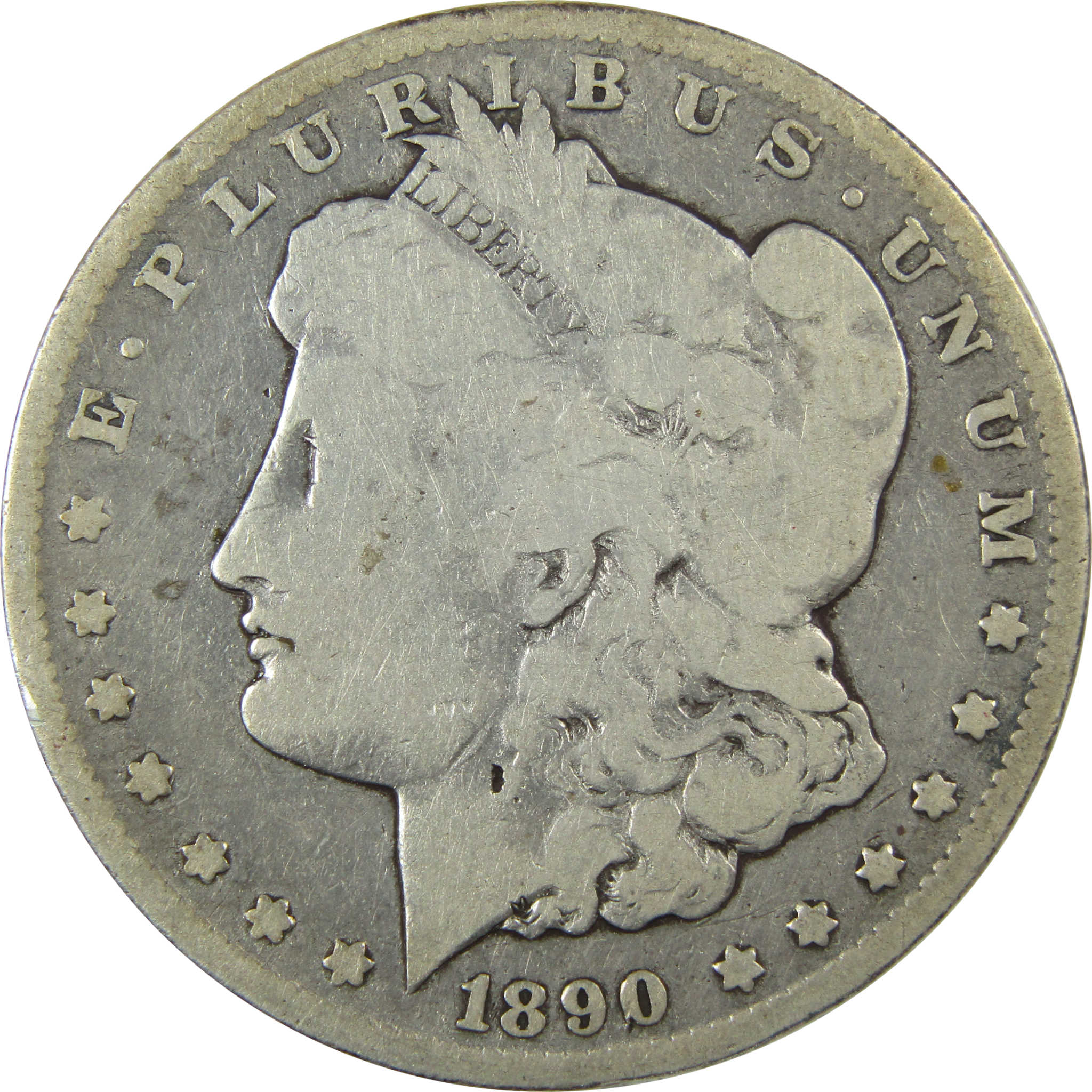 1890 CC Morgan Silver Dollar VG Very Good Details $1 Coin SKU:CP1370 - Morgan coin - Morgan silver dollar - Morgan silver dollar for sale - Profile Coins & Collectibles