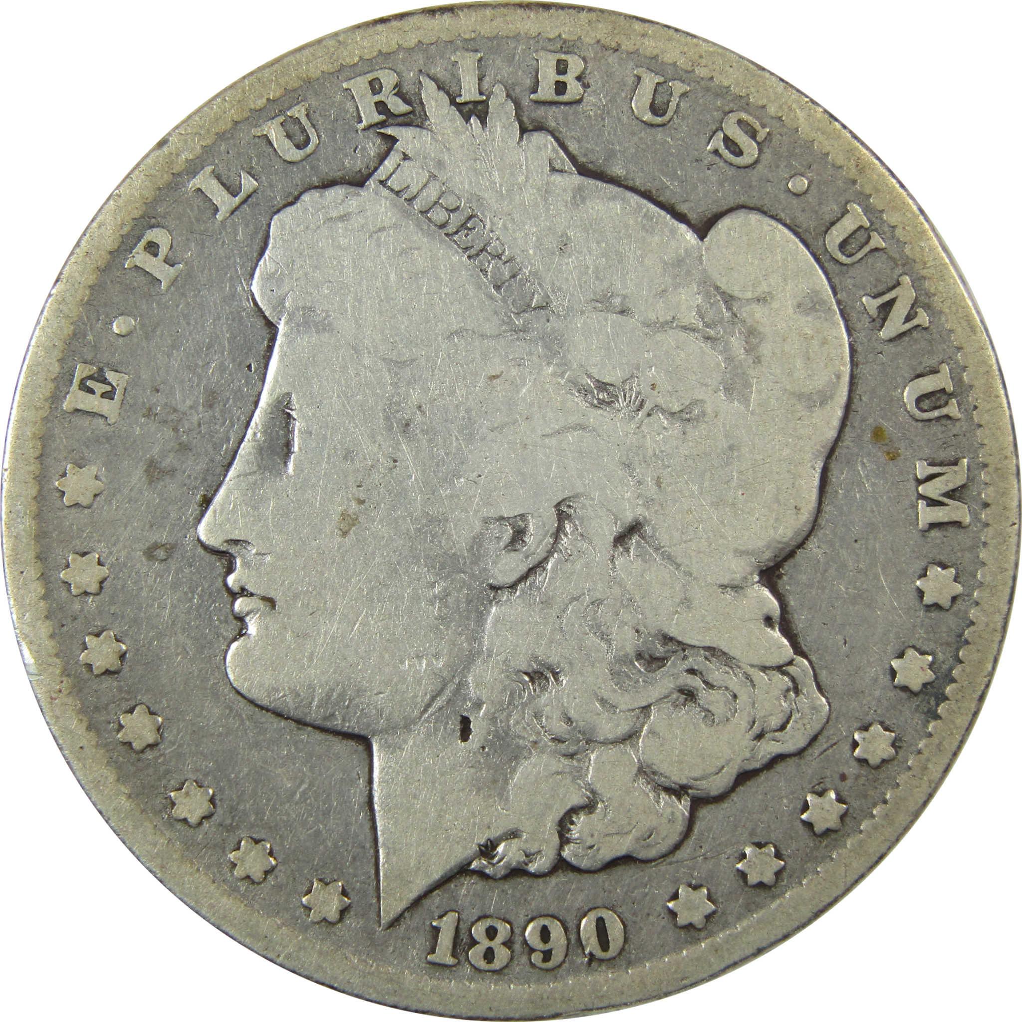 1890 CC Morgan Silver Dollar VG Very Good Details $1 Coin SKU:CP1370 - Morgan coin - Morgan silver dollar - Morgan silver dollar for sale - Profile Coins & Collectibles