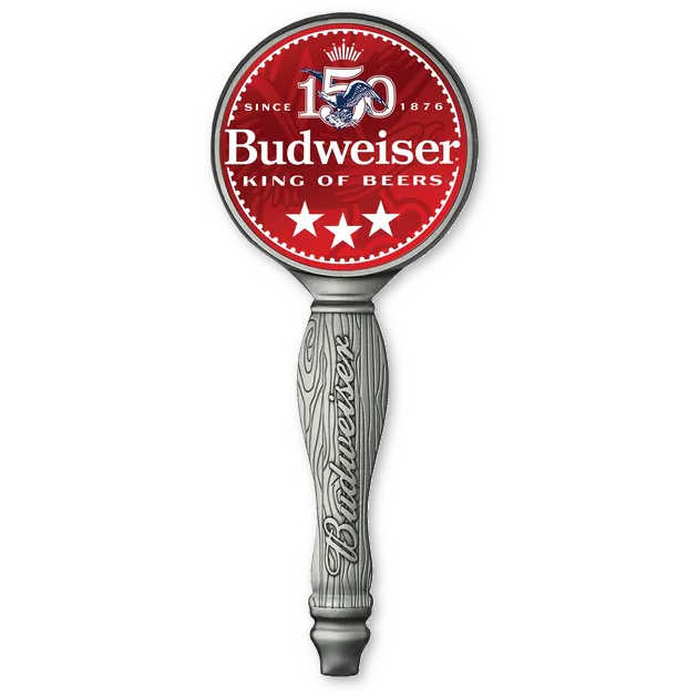 Budweiser 150th Anniversary White Brass Tap Handle Bar Collectible