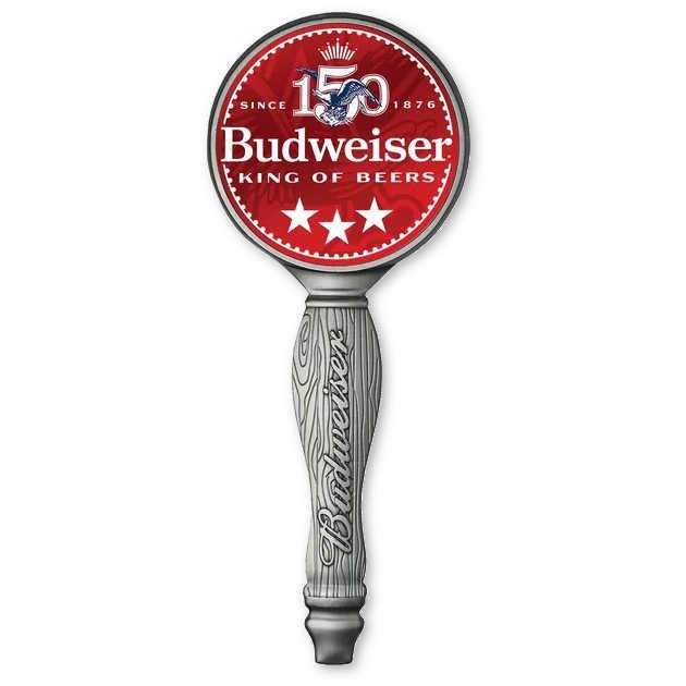 Budweiser 150th Anniversary White Brass Tap Handle Bar Collectible