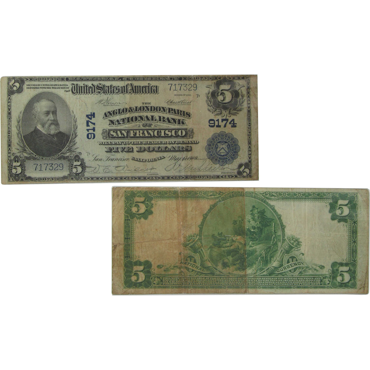 1902 $5 National Banknote Fr 600 San Francisco CA Choice Fine 15 PCGS