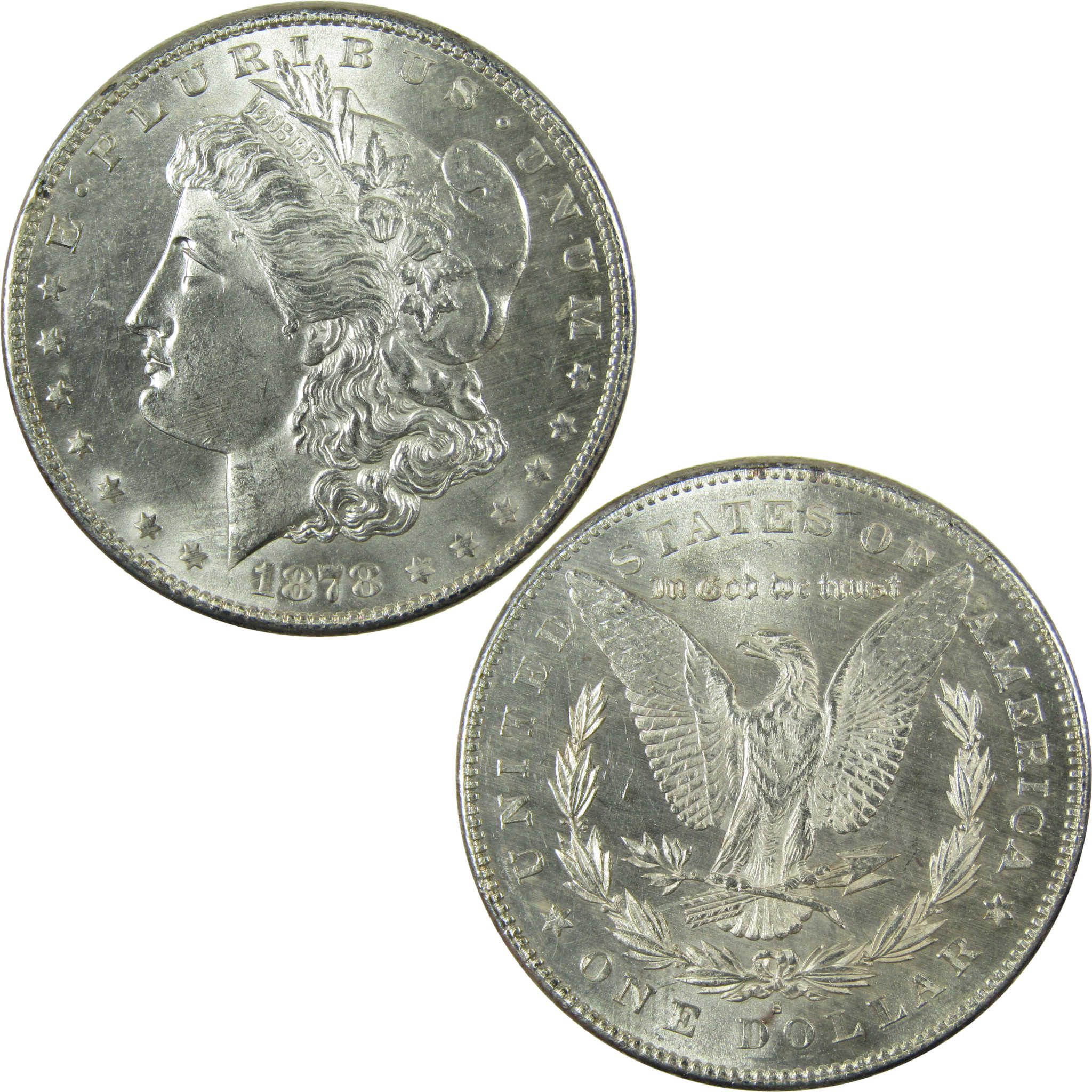 1878 S Morgan Silver Dollar Uncirculated Mint State $1 Coin SKU:I27064