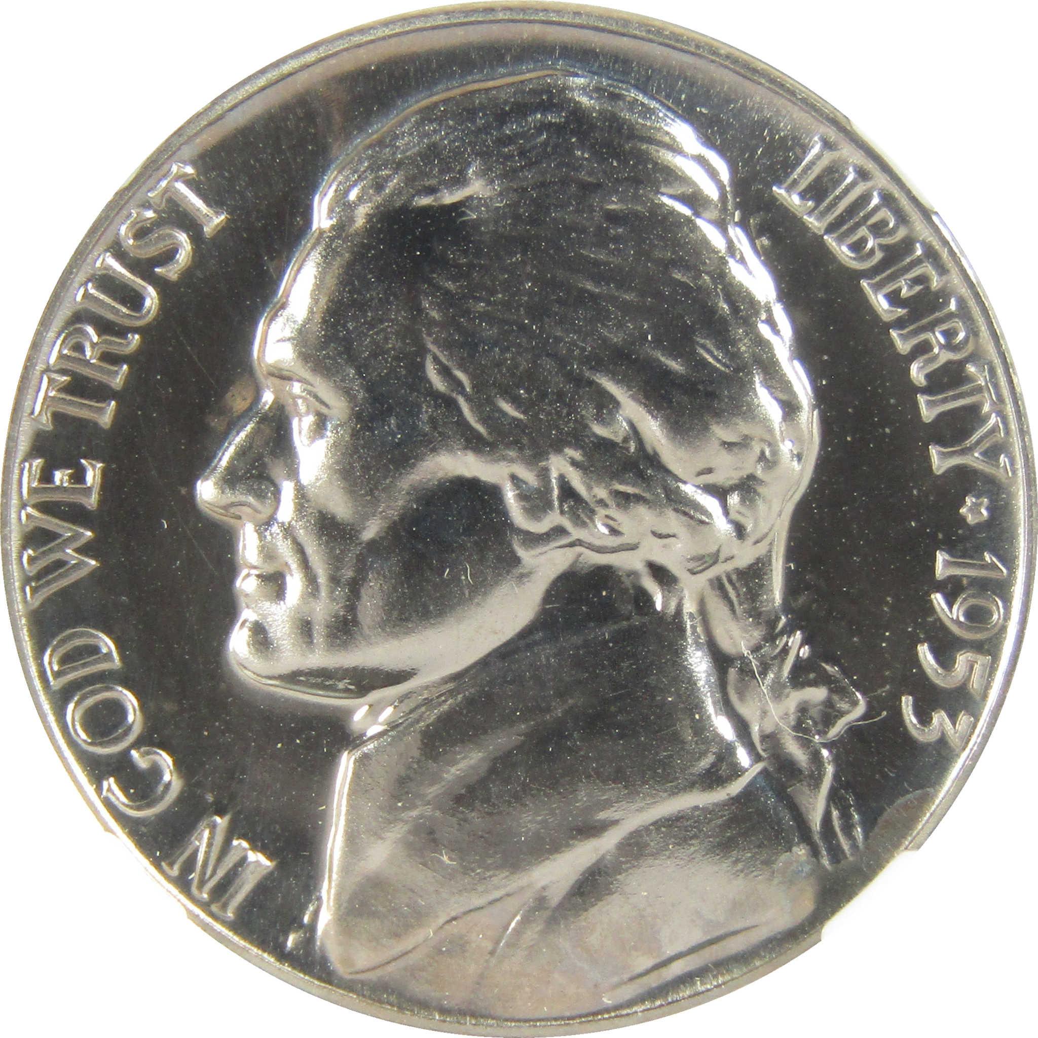 1953 Jefferson Nickel PF 68 NGC Proof 5c Coin Collectible SKU:I27359