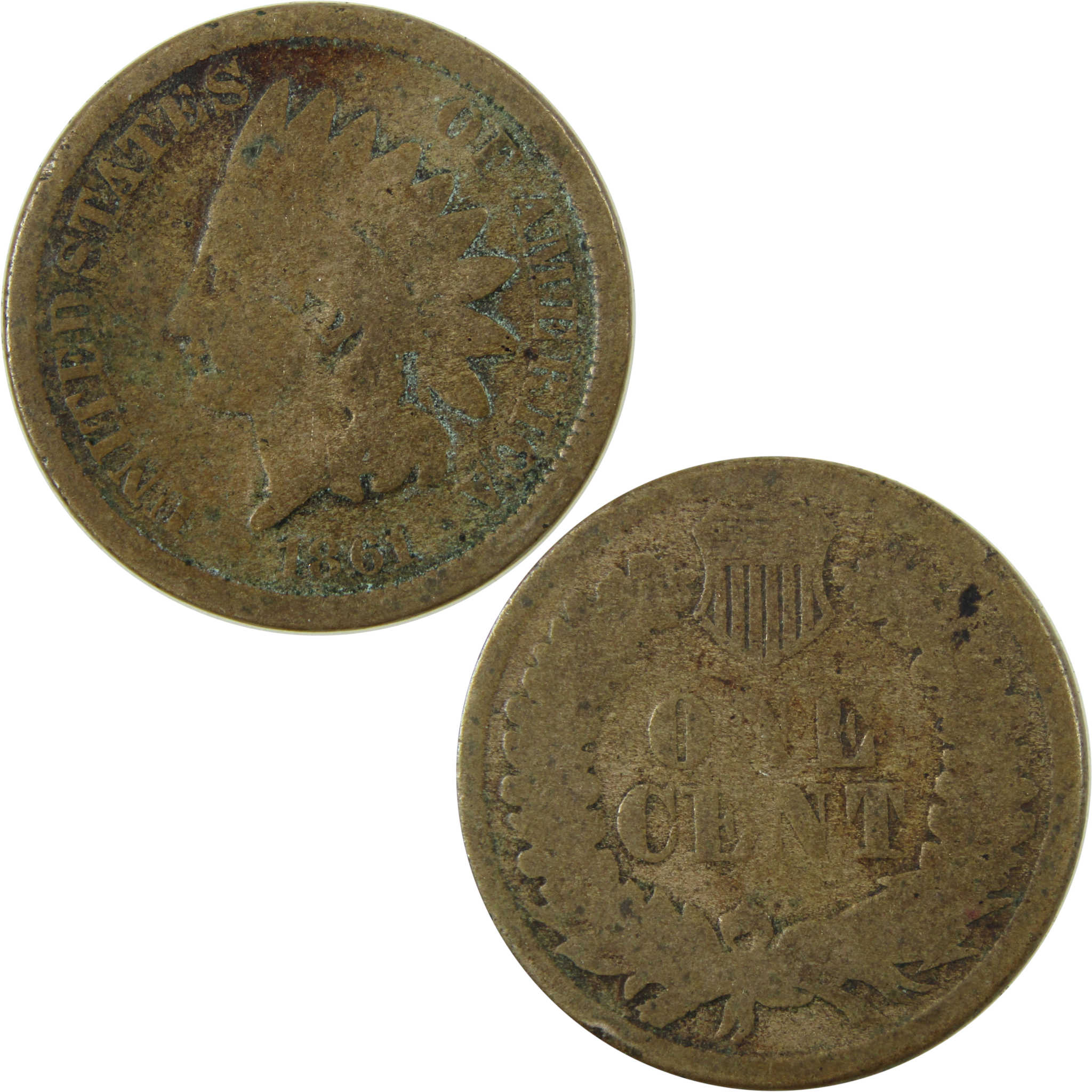 1861 Indian Head Cent G Good Details Penny 1c Coin SKU:CP1208
