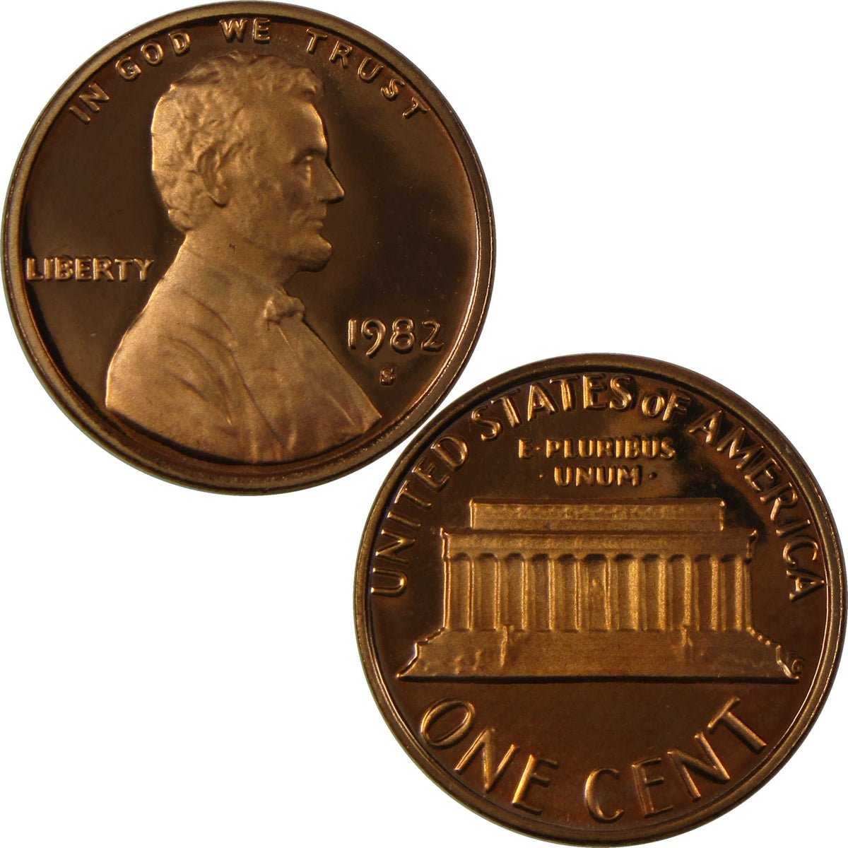 1982 S Lincoln Memorial Cent Proof Penny 1c Coin Collectible