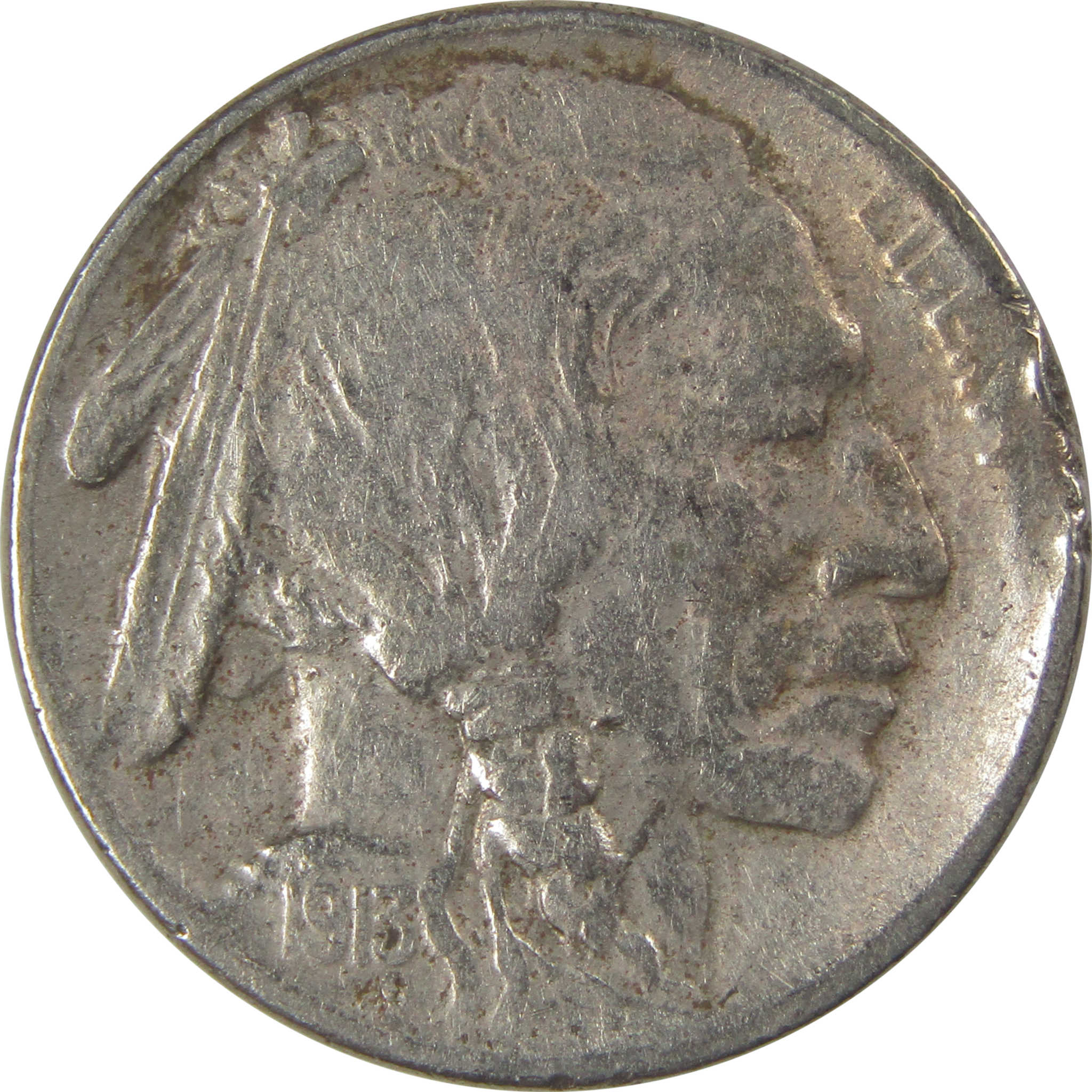 1913 S Type 1 Indian Head Buffalo Nickel F Fine Details SKU:I22917