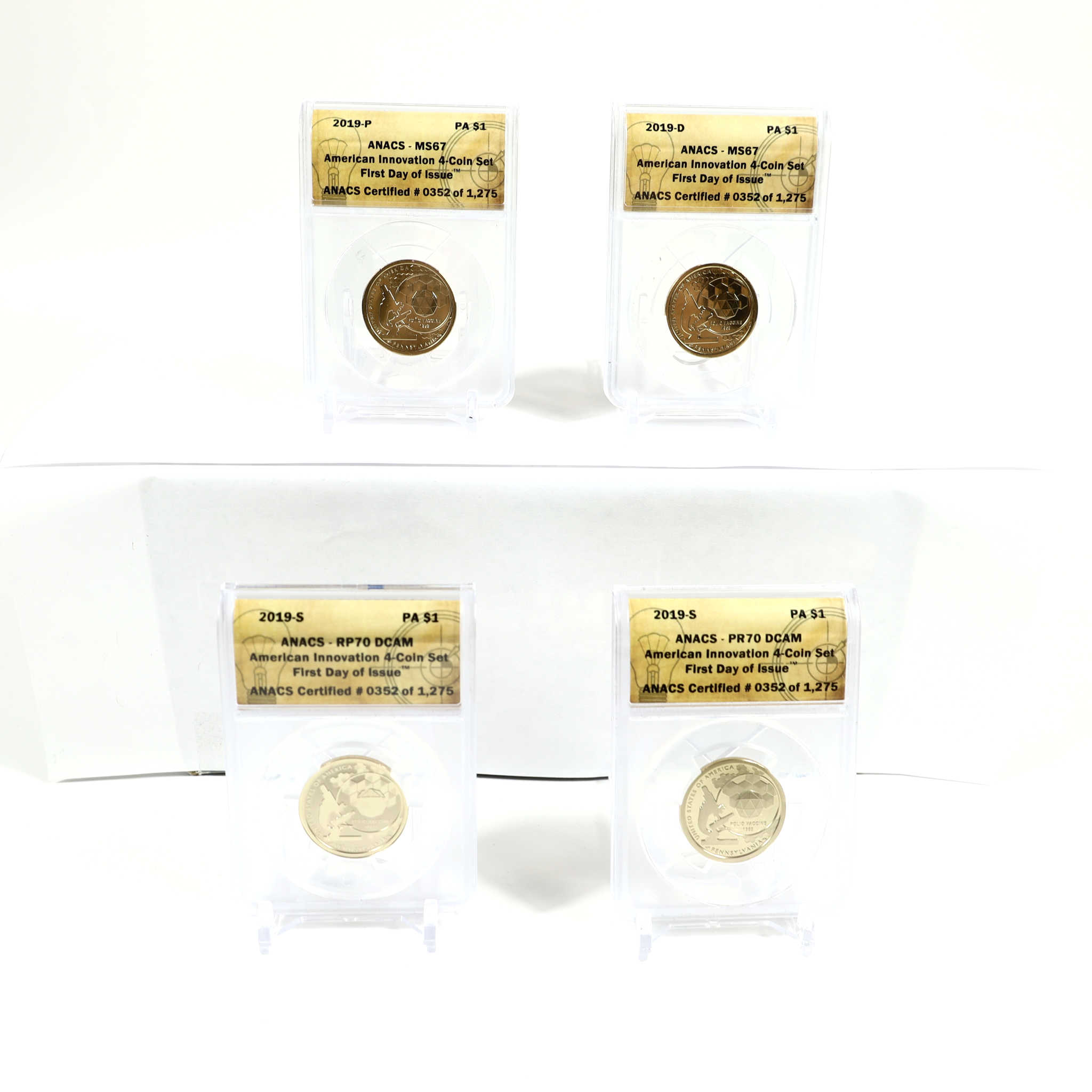 2019 American Innovation Pennsylvania 4 Coin Set ANACS SKU:CPC6603