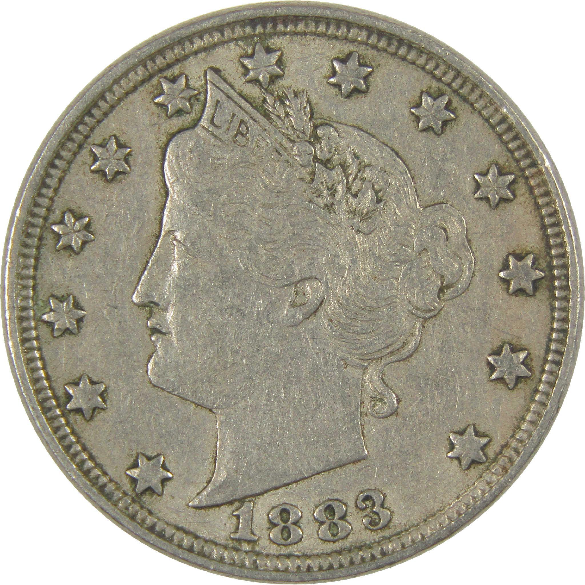 1883 No Cents Liberty Head V Nickel XF EF Extremely Fine 5c Coin
