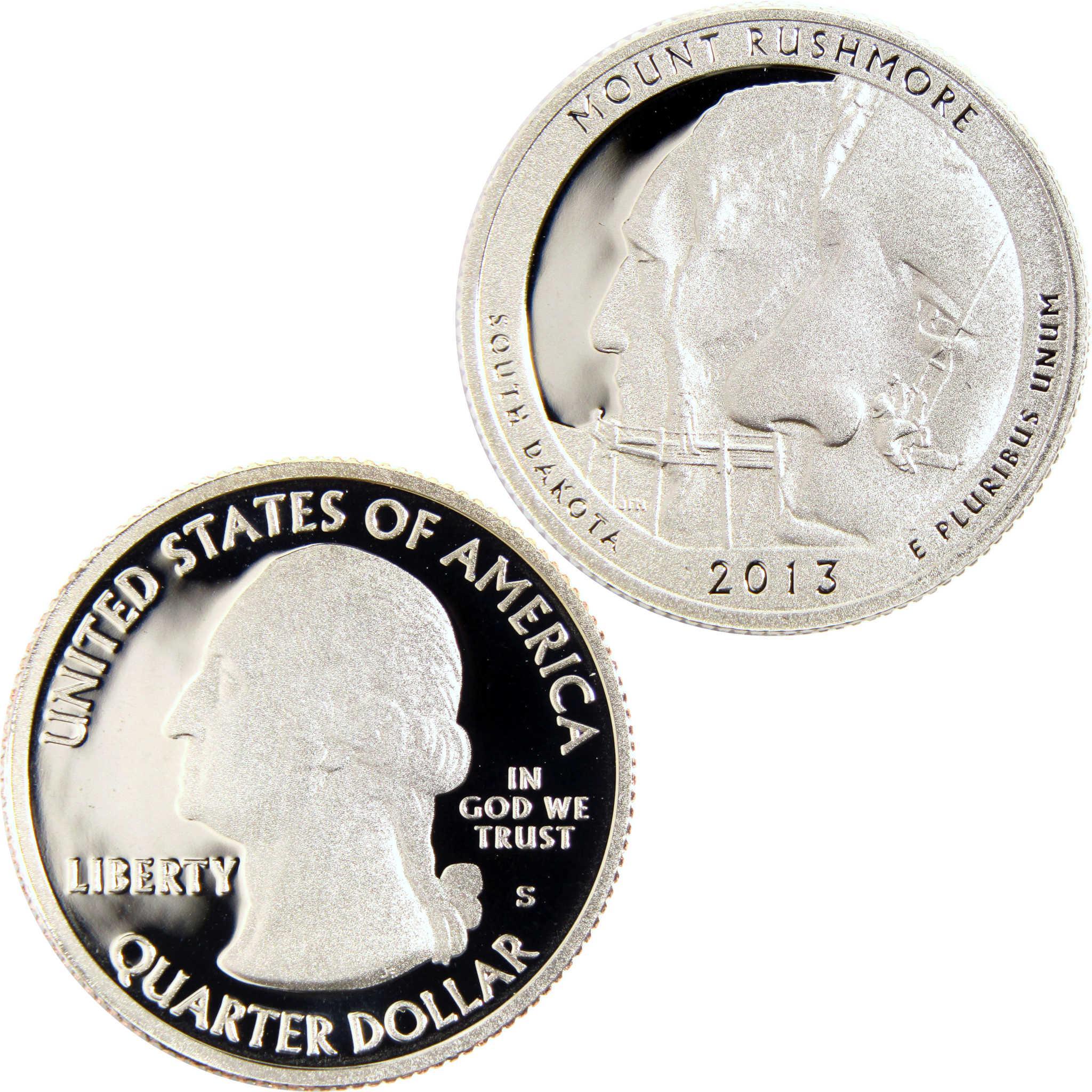 2013 Mount Rushmore South Dakota proof quarter dollar, collectible US coin