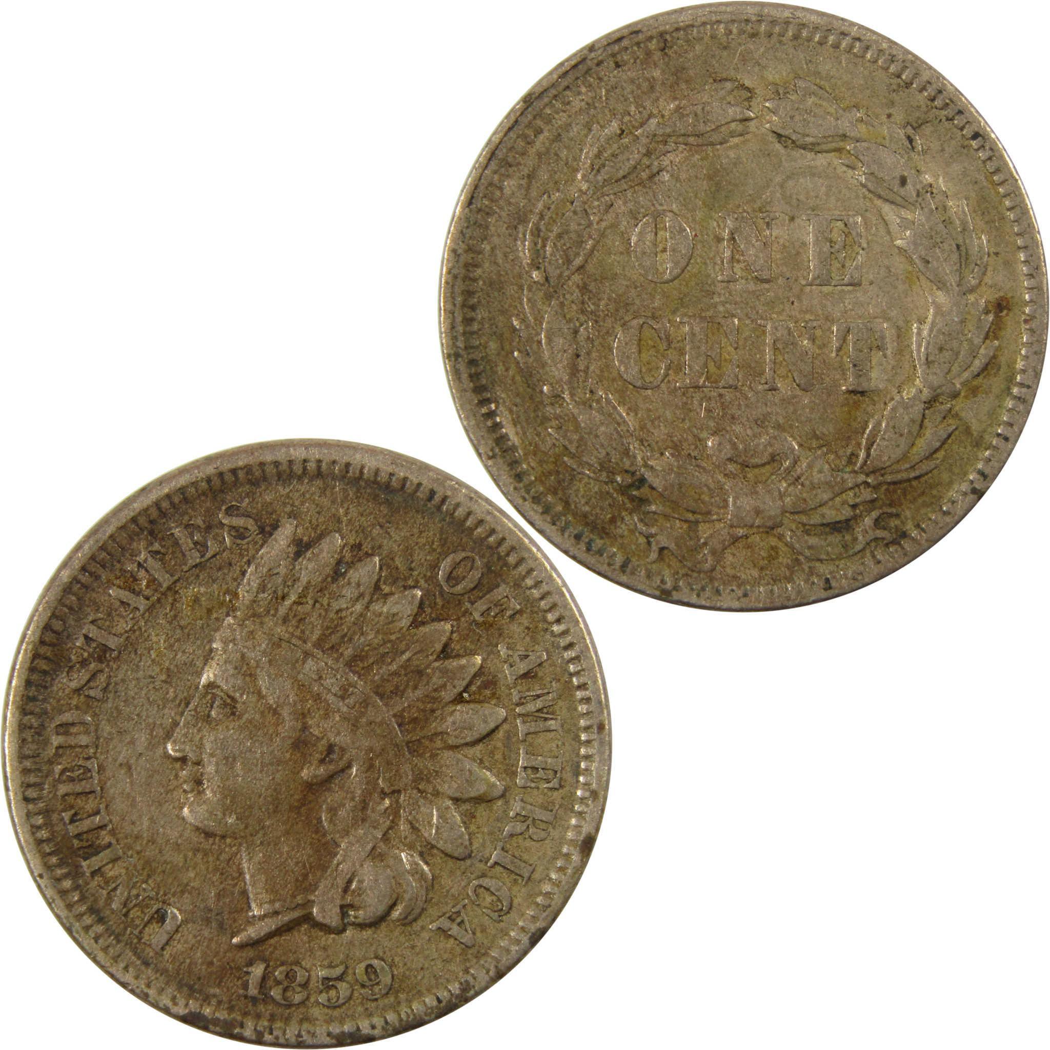 1859 Indian Head Cent VF Very Fine Penny 1c Coin SKU:CP1137