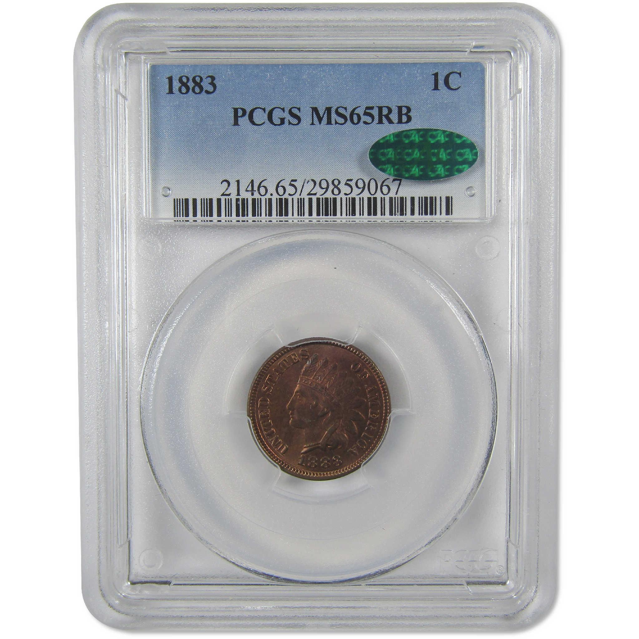 1883 Indian Head Cent MS 65 RB PCGS CAC Penny Uncirculated 1c Coin
