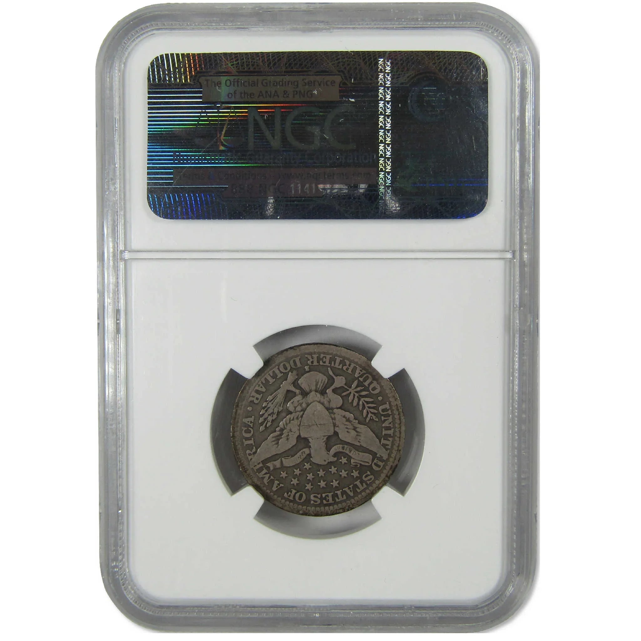 1914 S Barber Silver Quarter VG 8 NGC 25c Coin Collectible