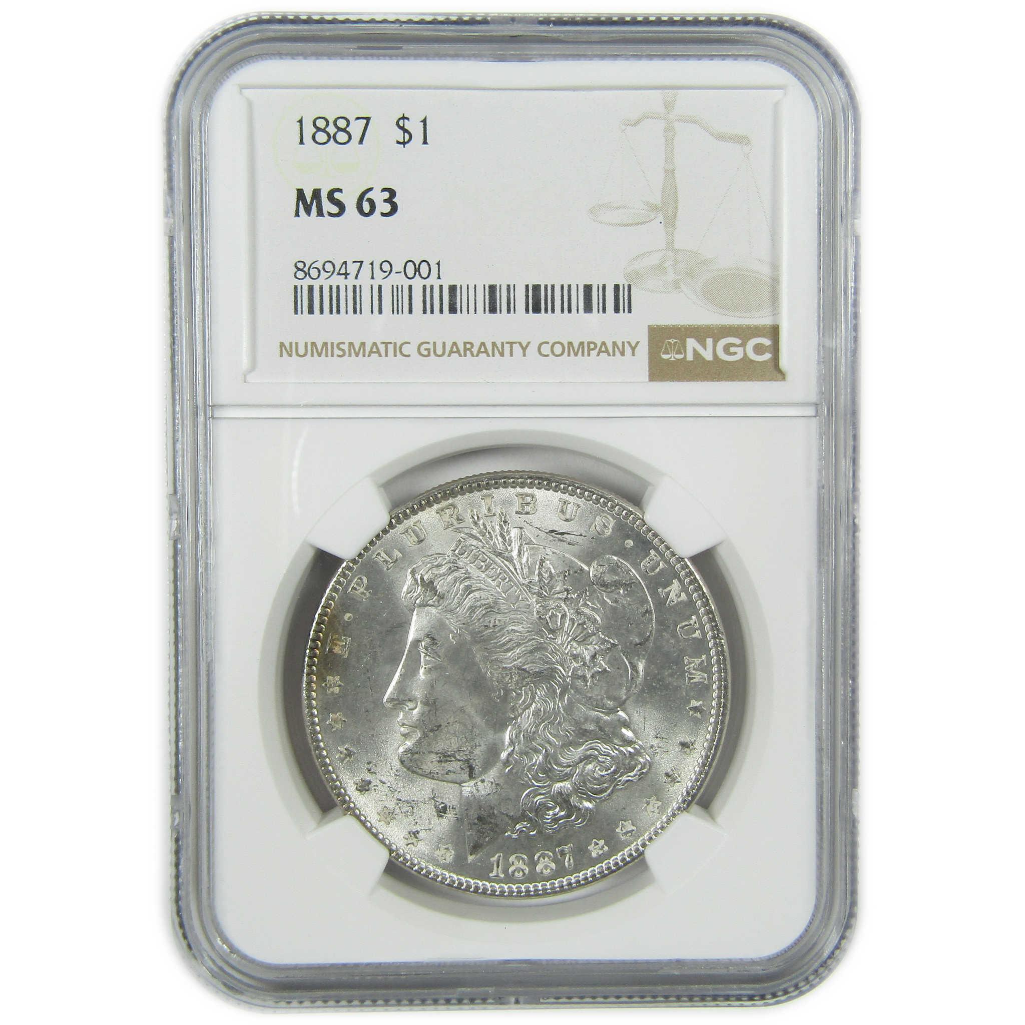 1887 Morgan Silver Dollar MS 63 NGC Uncirculated $1 Coin SKU:I27556 - Morgan coin - Morgan silver dollar - Morgan silver dollar for sale - Profile Coins & Collectibles