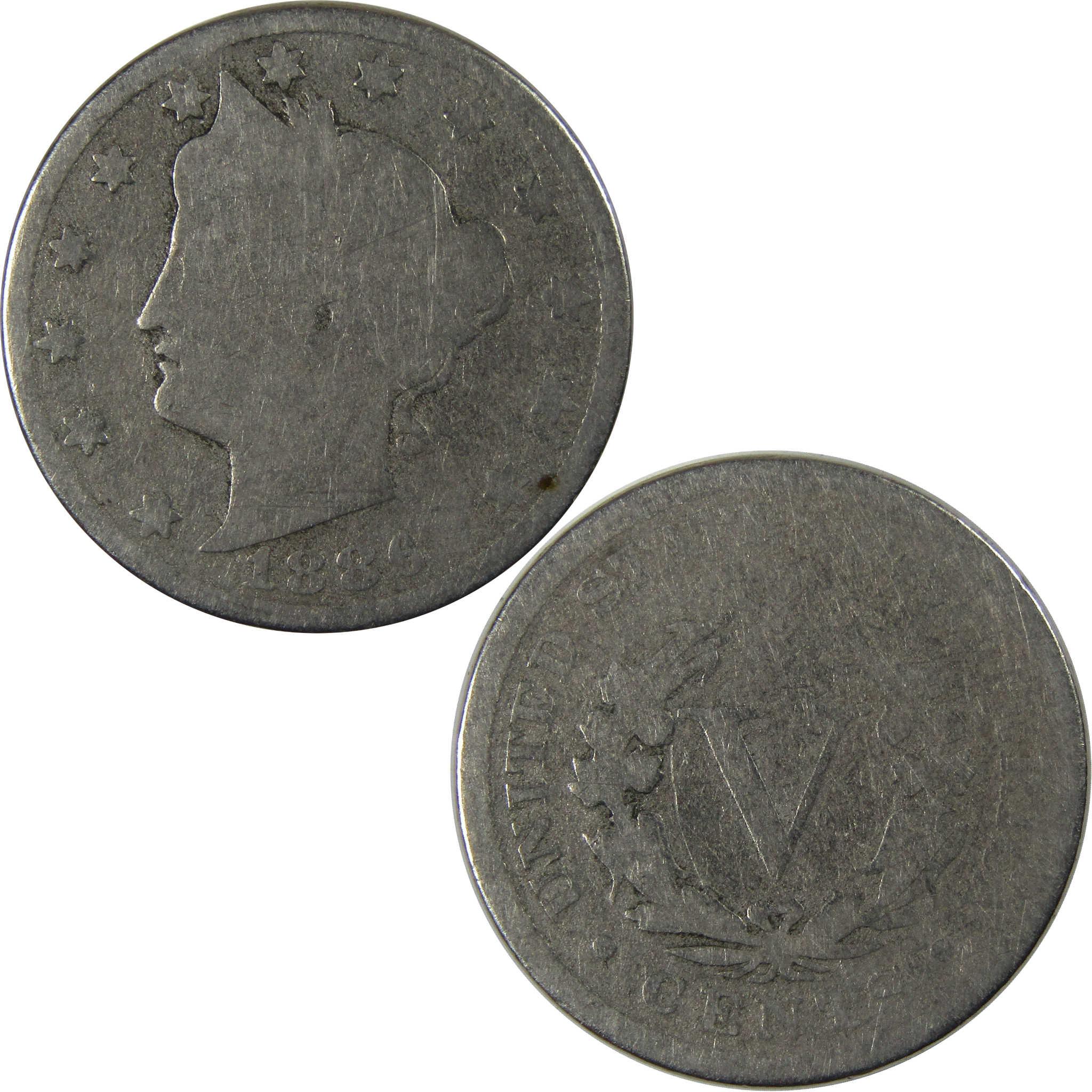 1886 Liberty Head V Nickel AG About Good 5c Coin SKU:I23468