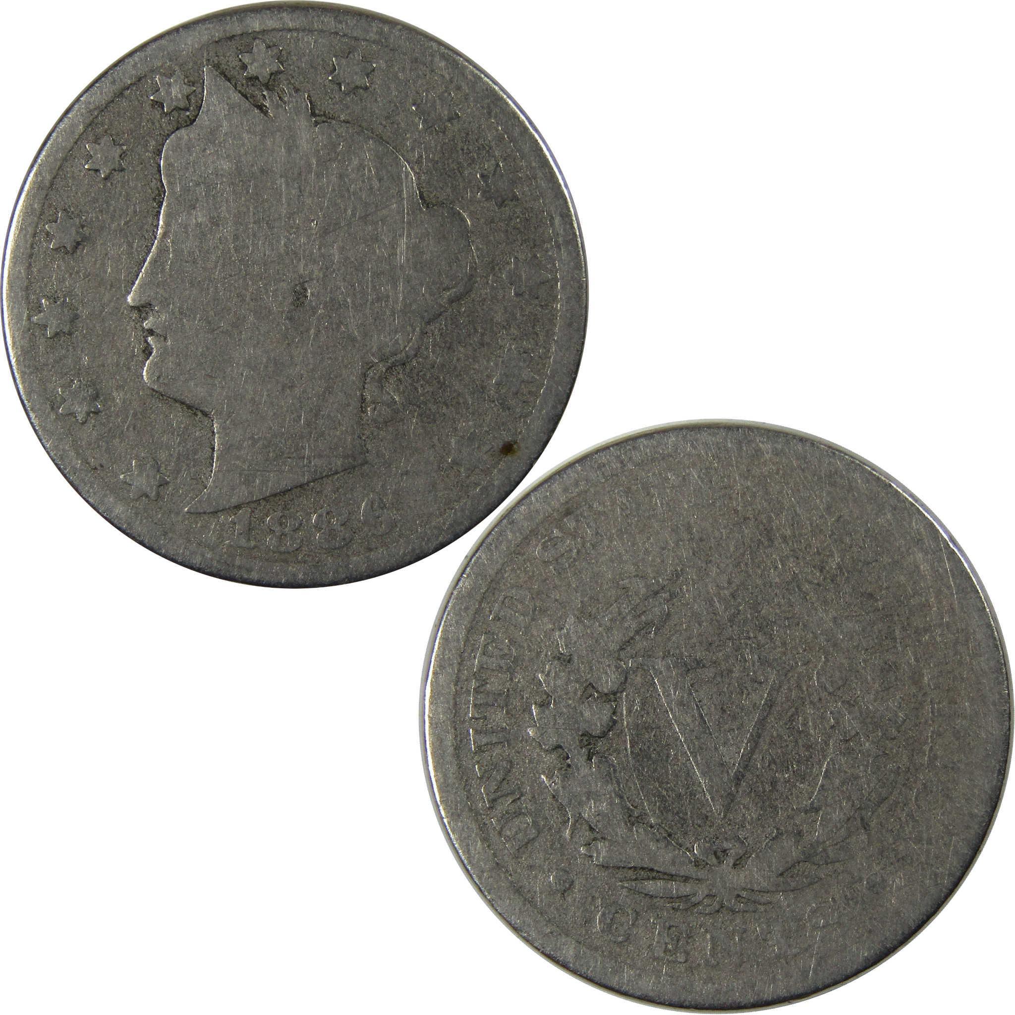 1886 Liberty Head V Nickel AG About Good 5c Coin SKU:I23468