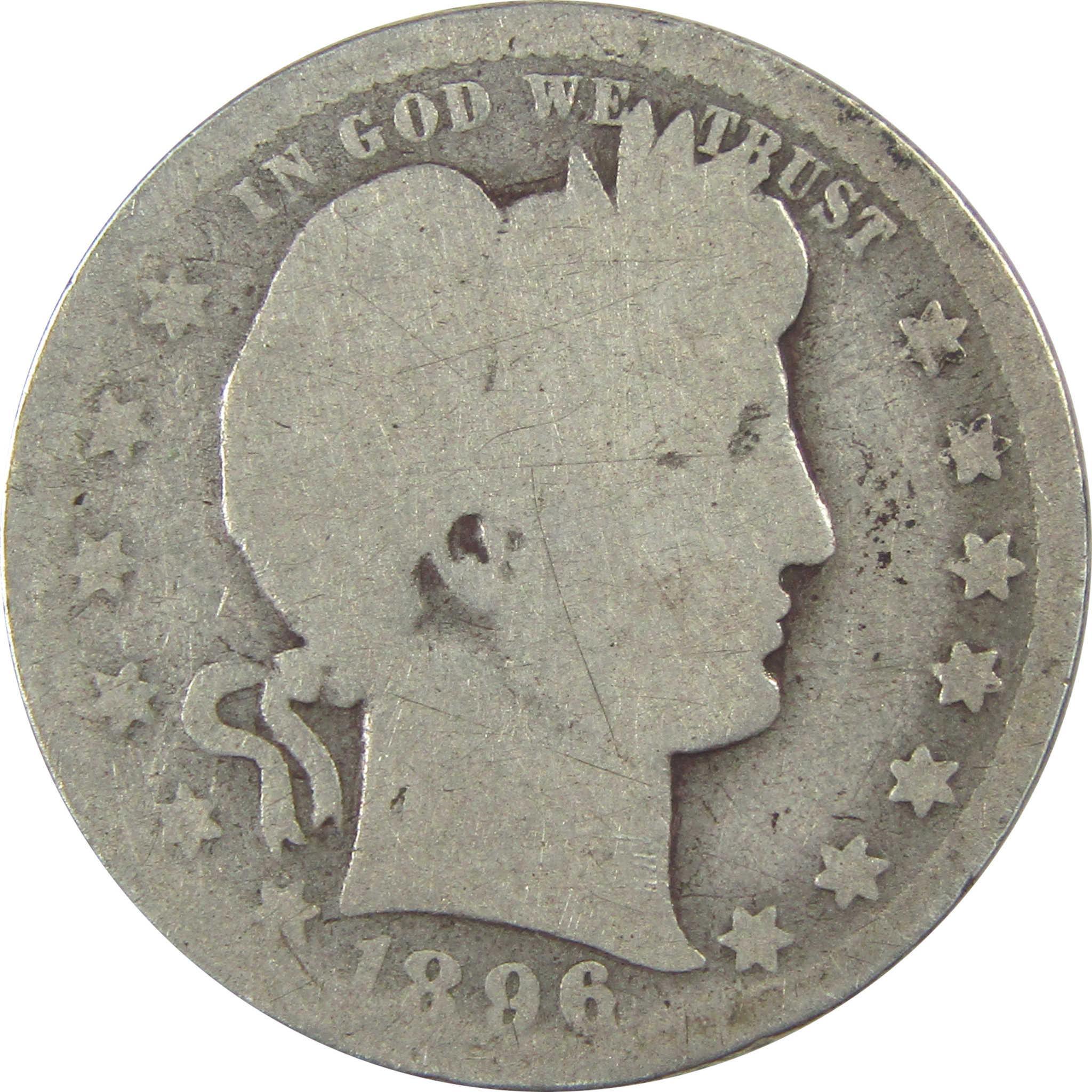 1896 O Barber Quarter AG About Good Silver 25c Coin SKU:I21887