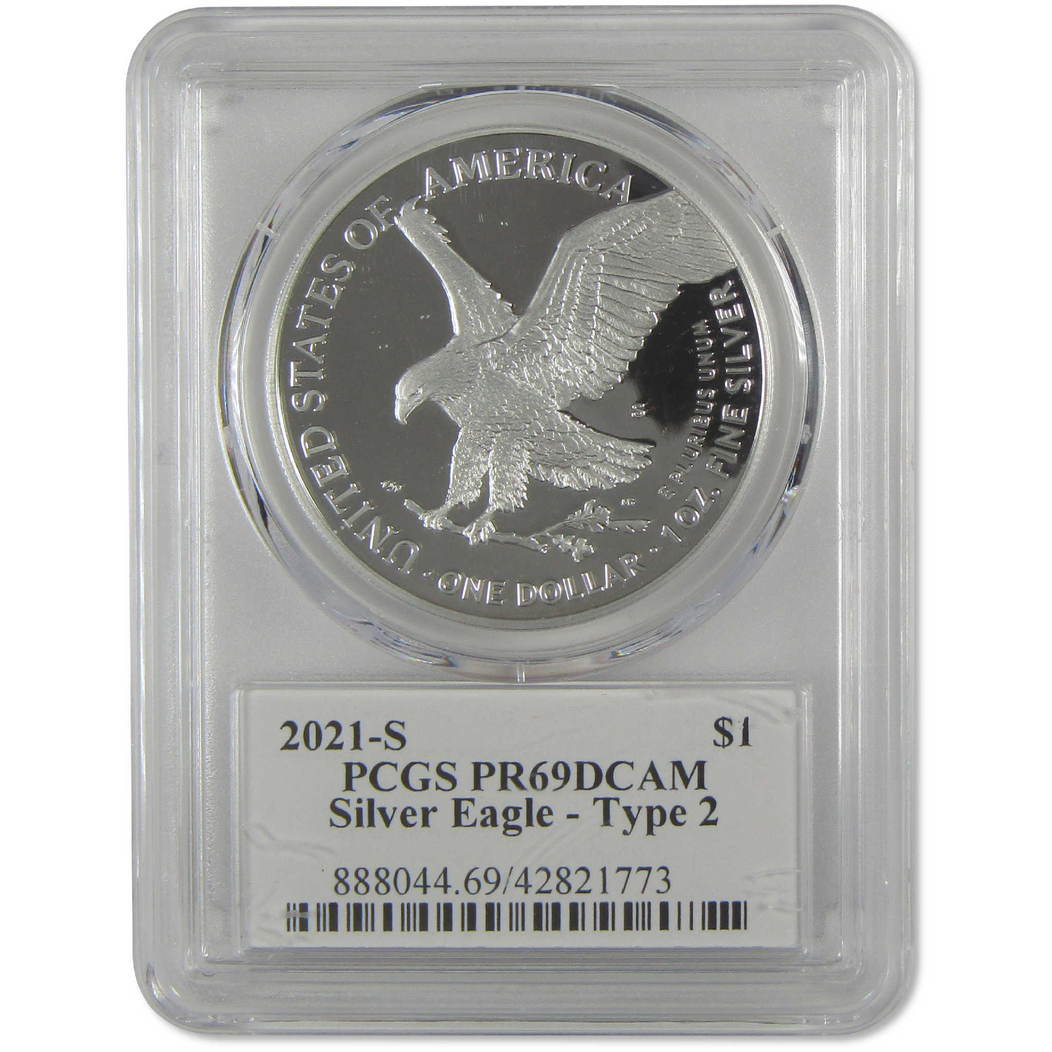 2021 S Type 2 American Silver Eagle PR 69 DCAM PCGS Proof Damstra