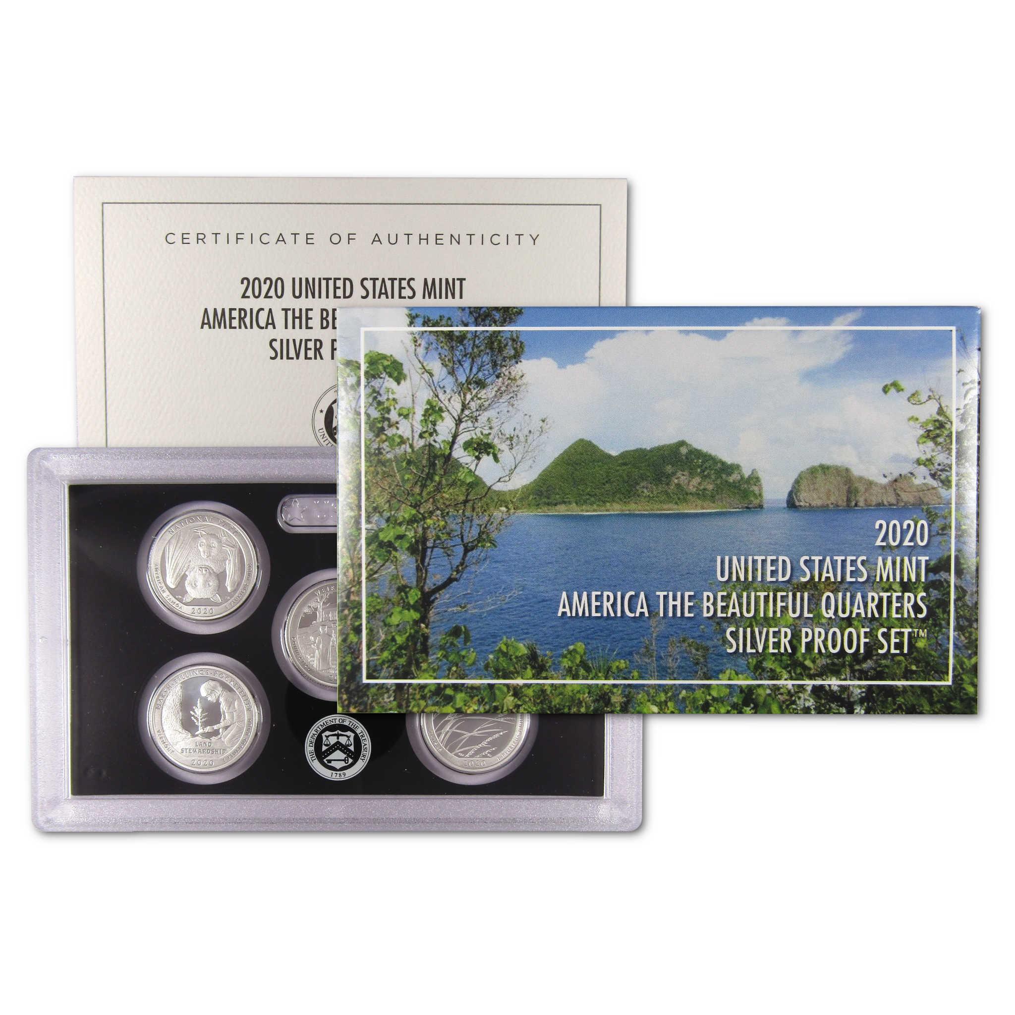 2020 United States Mint America the Beautiful Quarters Silver Proof Set with certificate