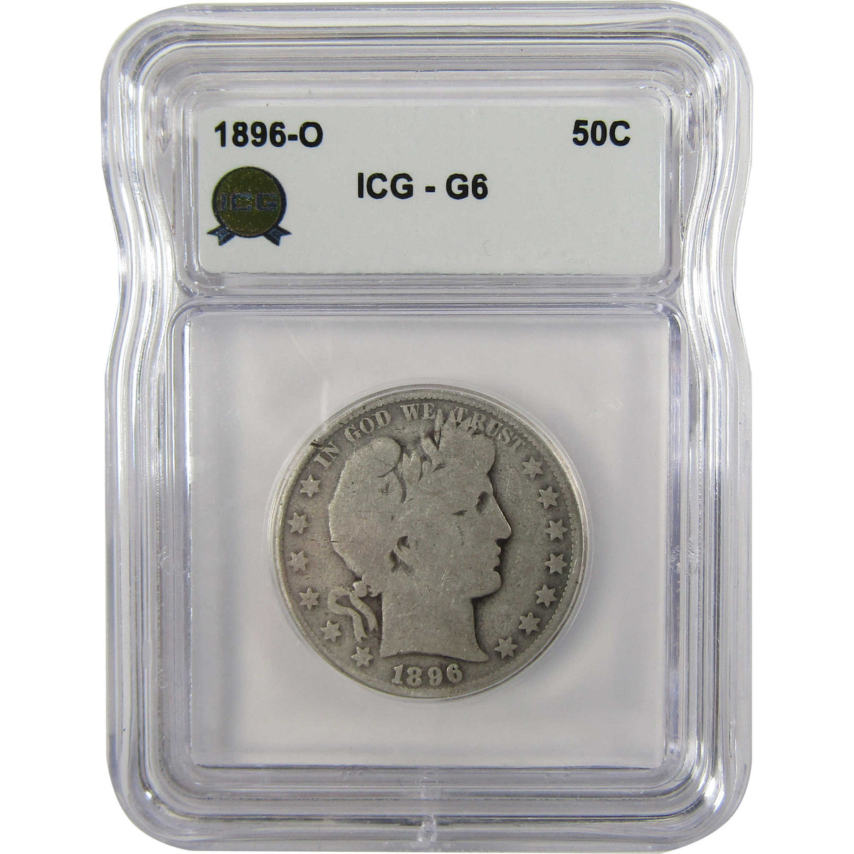 1896 O Barber Silver Half Dollar G 6 ICG 50c Coin SKU:I29186