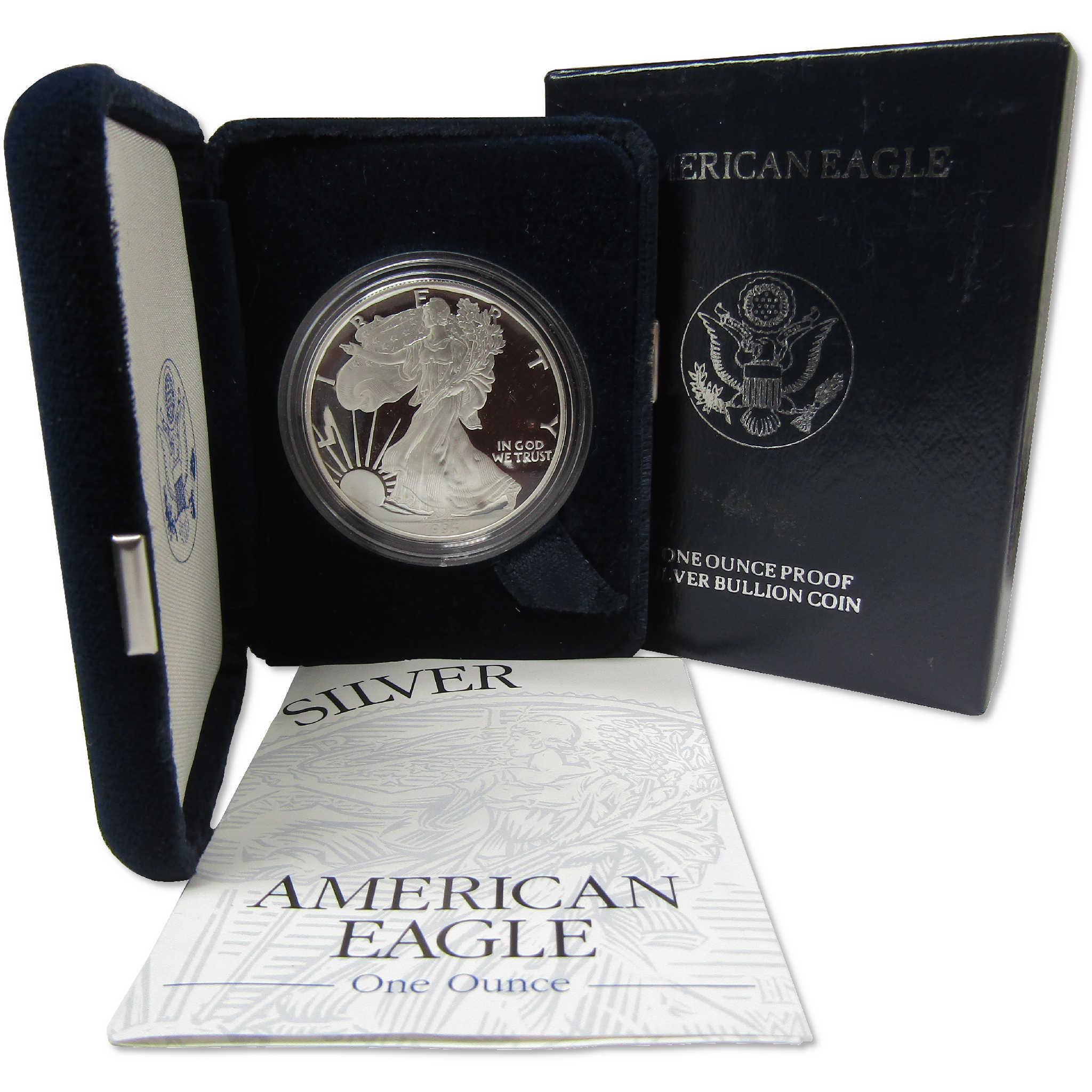 1995 P American Silver Eagle Bullion Proof $1 Coin Collectible OGP COA